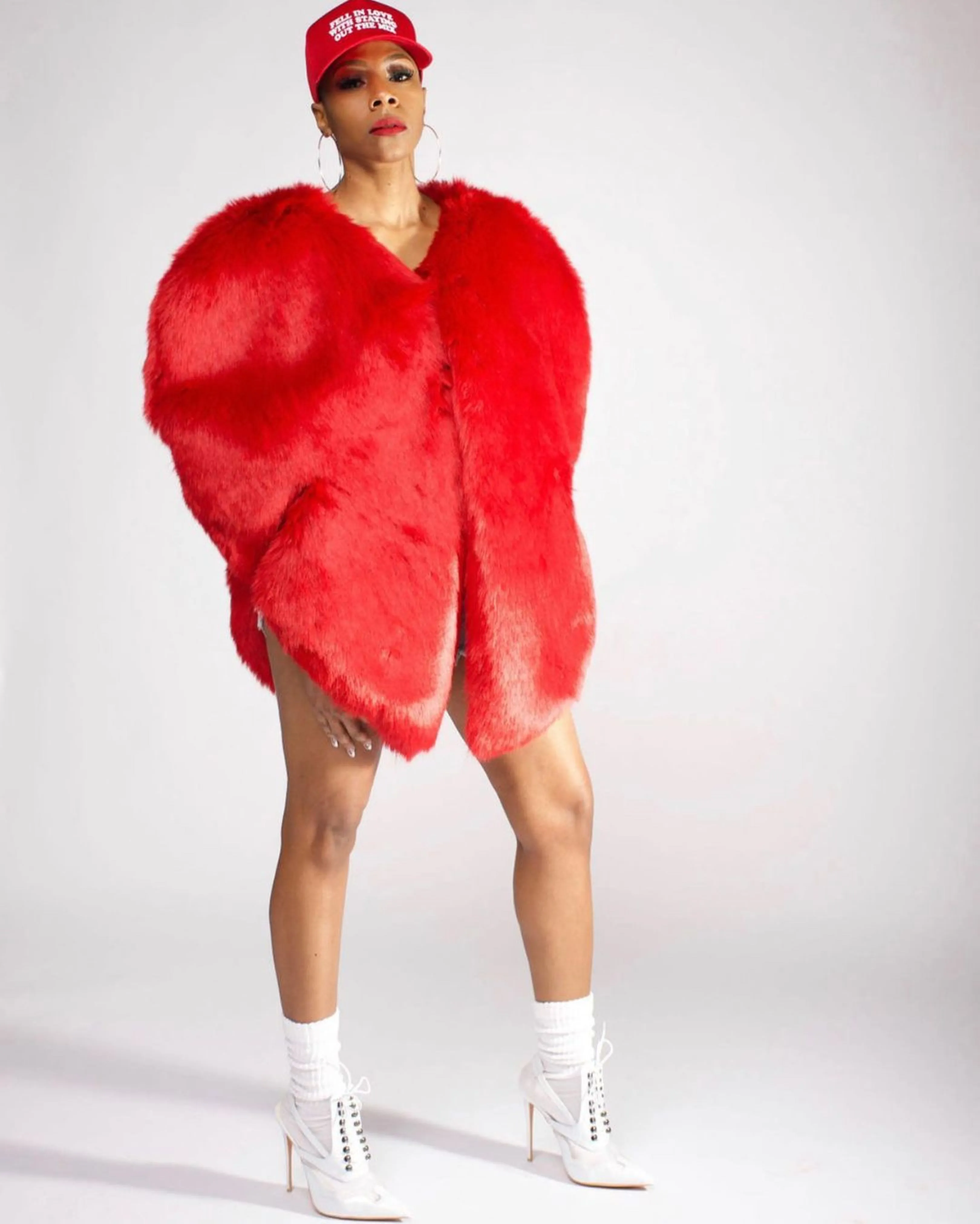 Luxe Love Heart-Shaped Fur Jacket 2/10