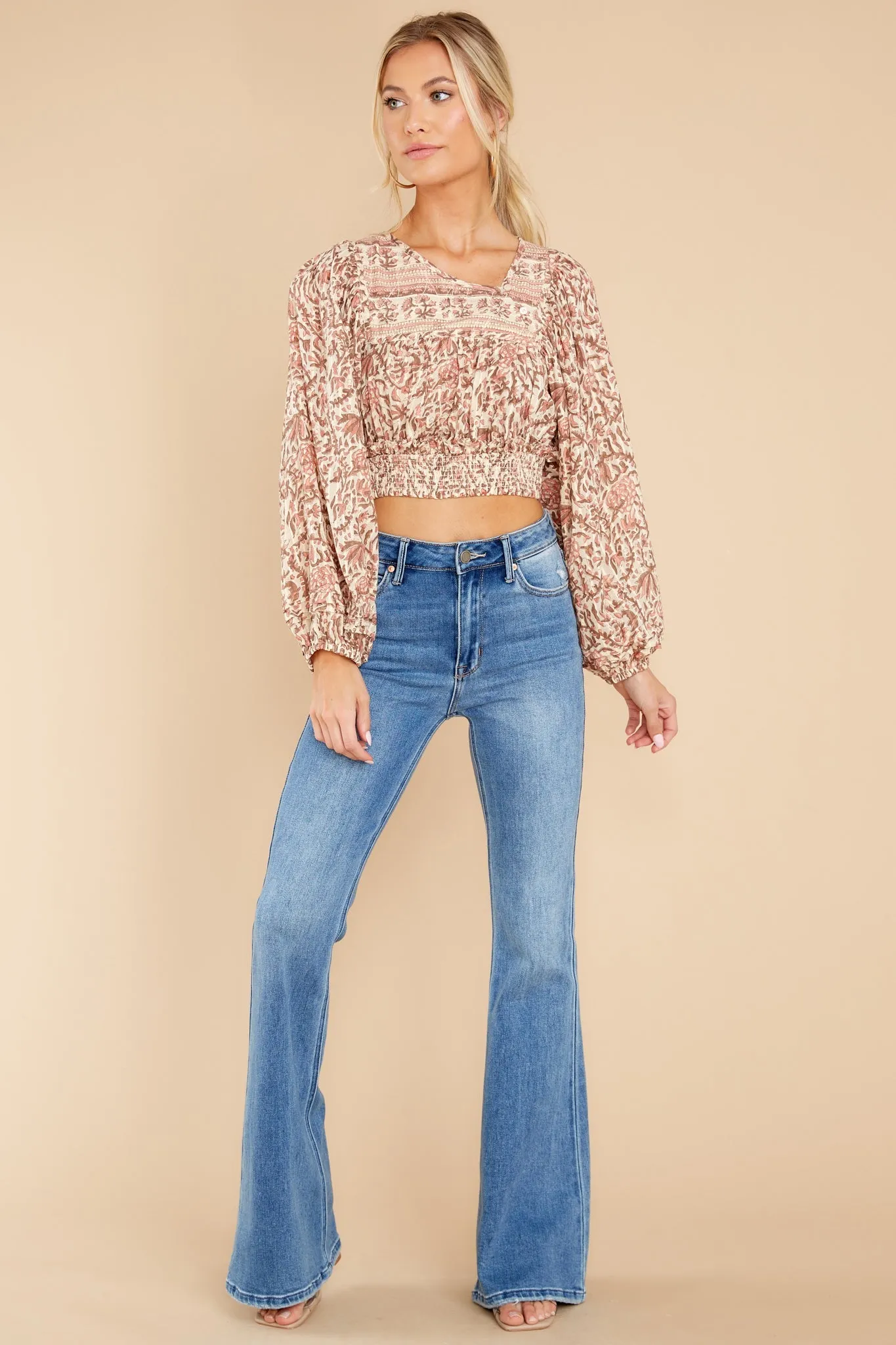 Lydia Zinnia Print Blouse