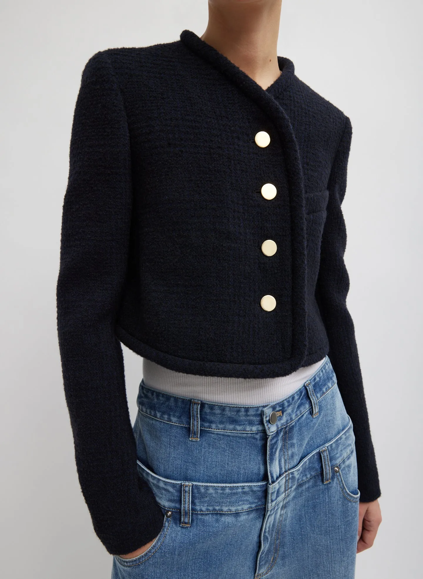 Majeur Boucle Shrunken Cardigan Jacket