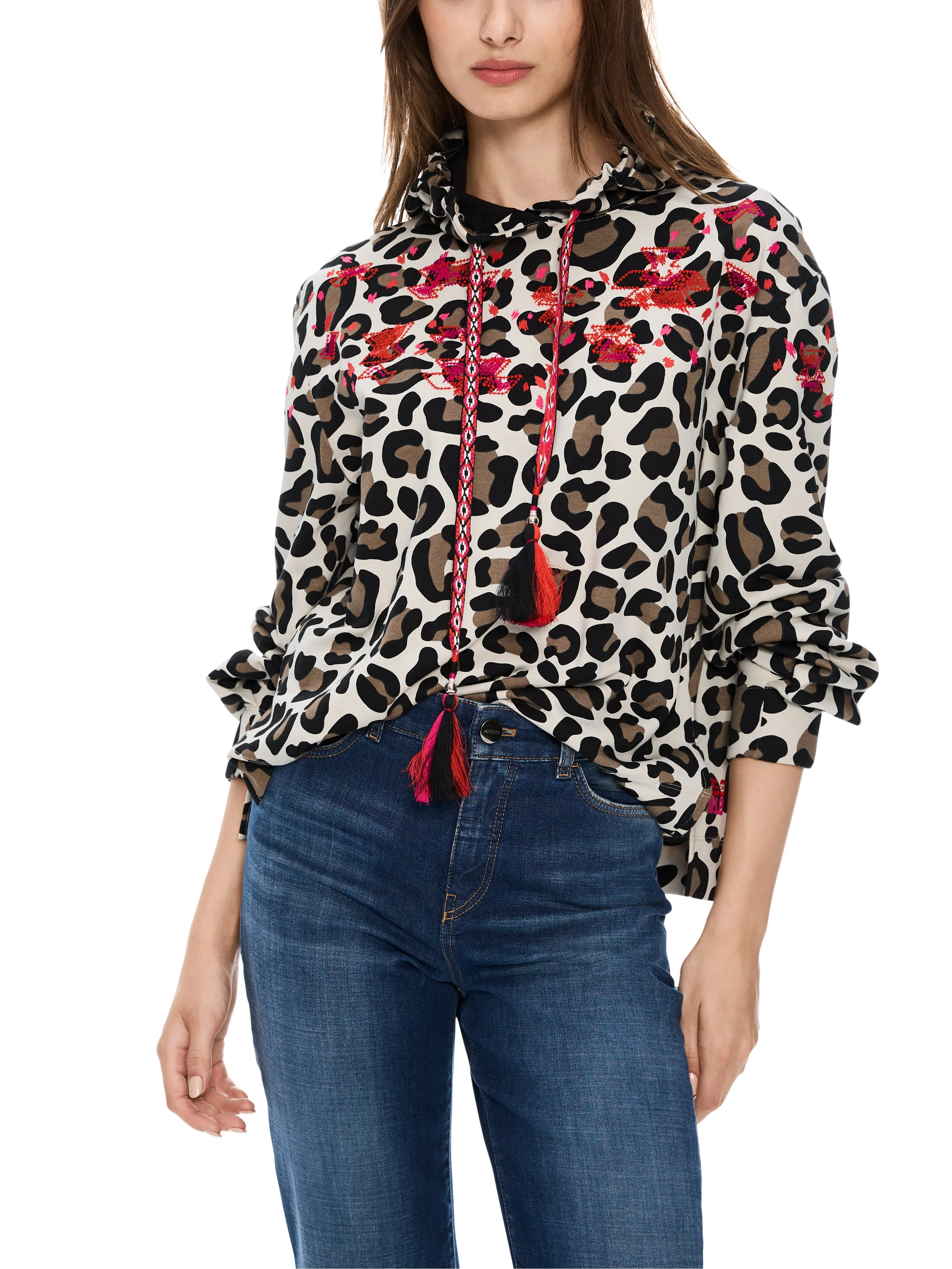 MARC CAIN Leopard Print Hoodie