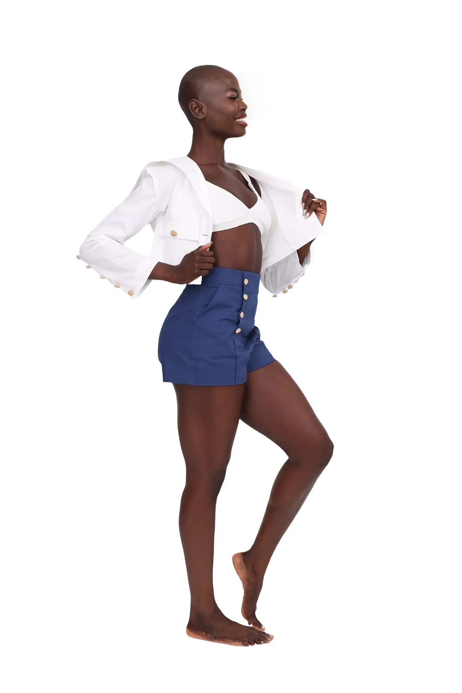 Marin Cropped Jacket - White