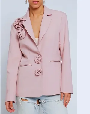 Mauve Rosette Accent Blazer