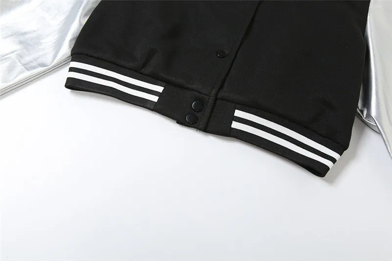 MB FASHION Metallic Sleeve Varsity Jacket 3900LY MIXED WHOLESALE LOT 35 PIECES $7.50 PER PIECE