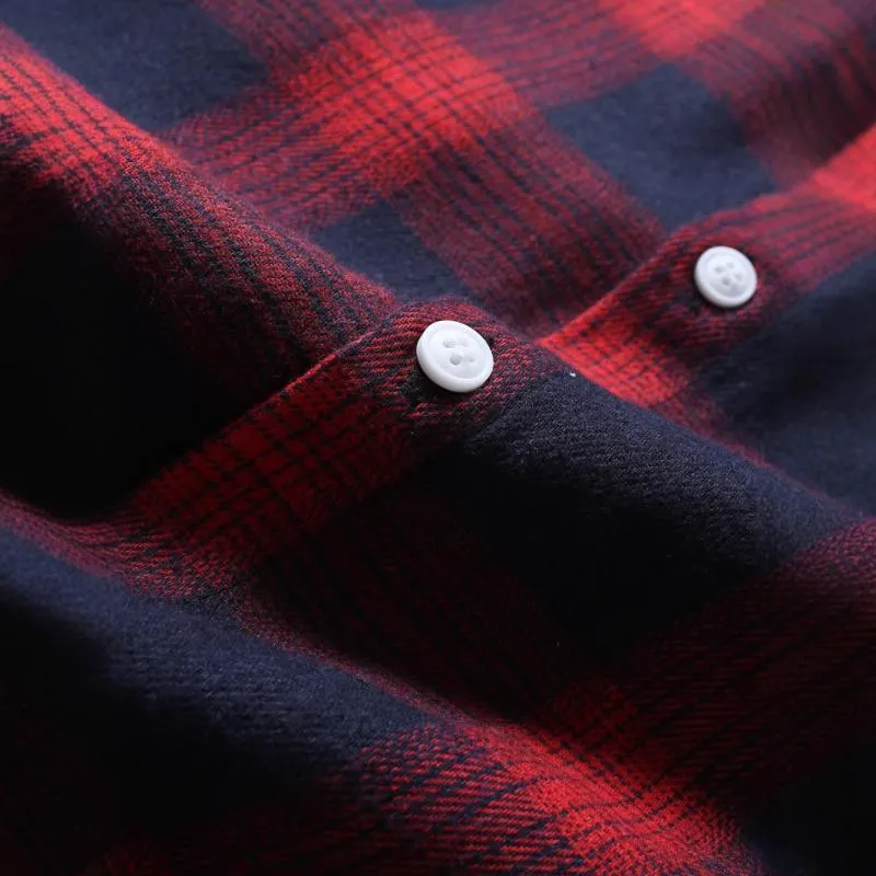 Men's Casual Plaid Long-Sleeved Shirt 14575054Y