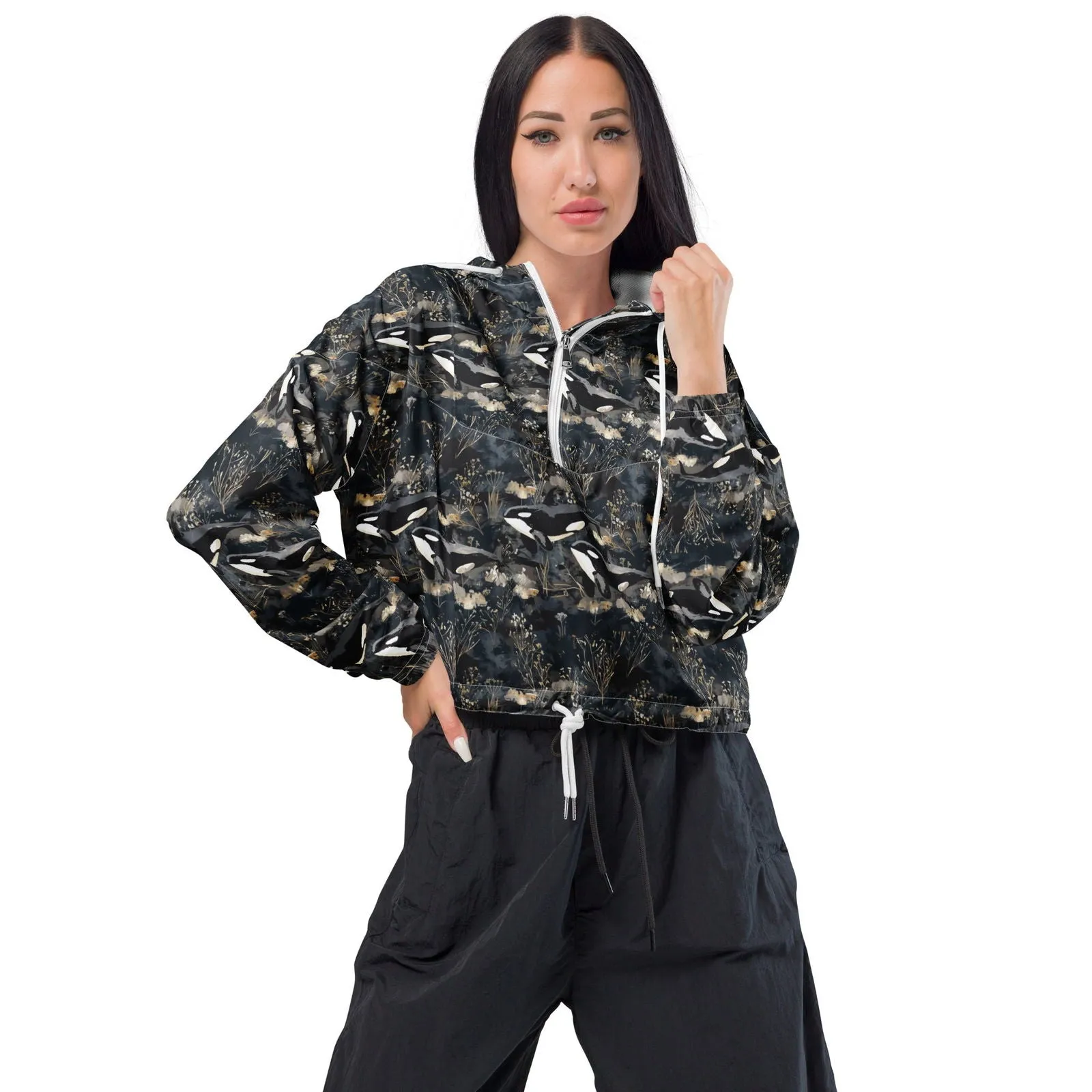 Midnight Orca Women’s cropped Windbreaker