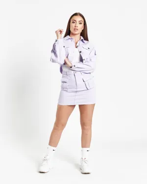 Milton Cropped Denim Jacket in Lilac