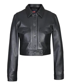 Milwaukee Sheep Nappa Moto Cropped Leather Jacket