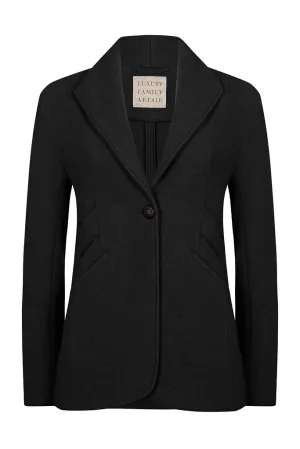 NEW YORK Black Double Face Wool Travel Blazer