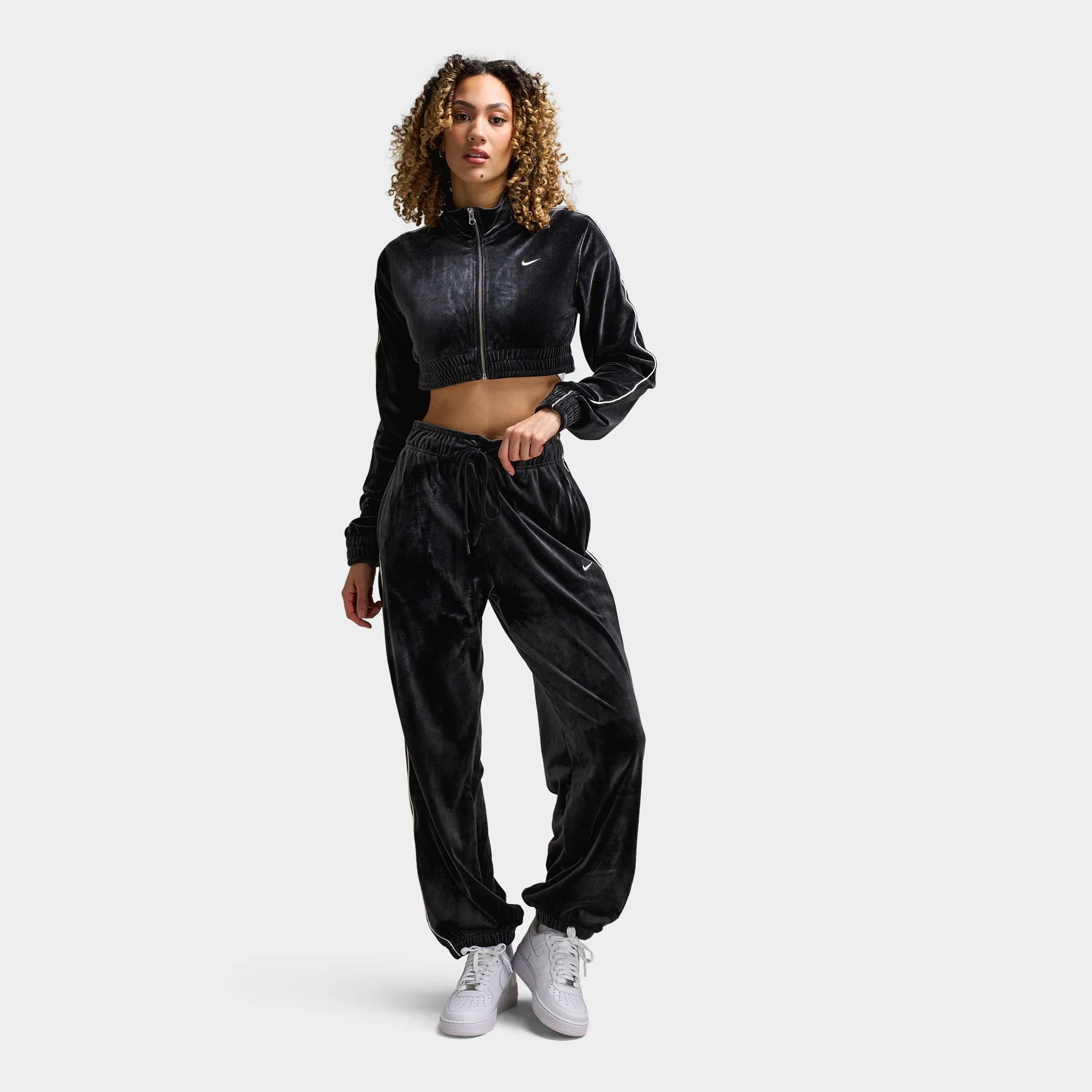 Nike Sportswear Women's Velour Full-Zip Top Black / Sail - Sail