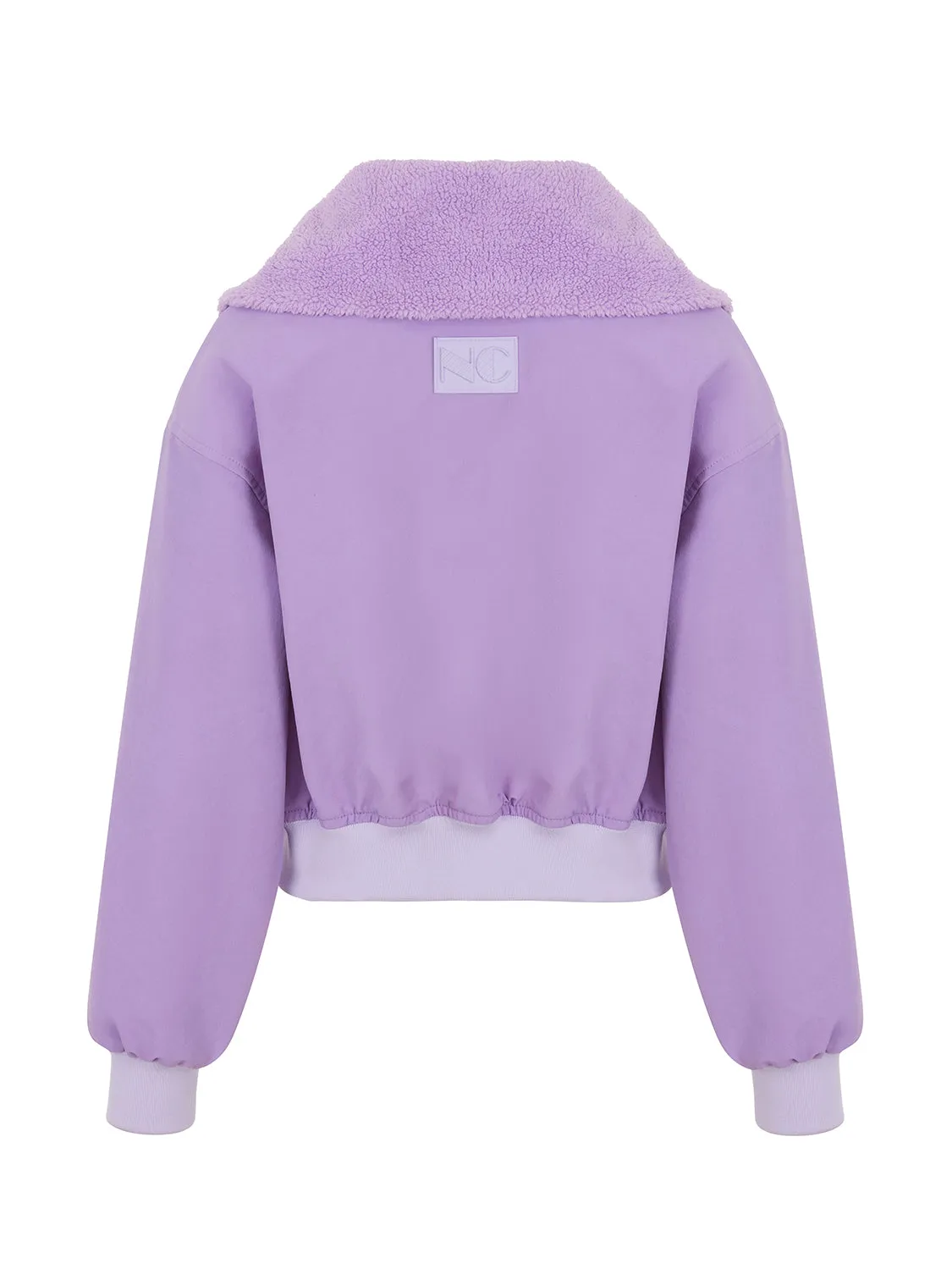 Nocturne High Collar Cropped Jacket Violet