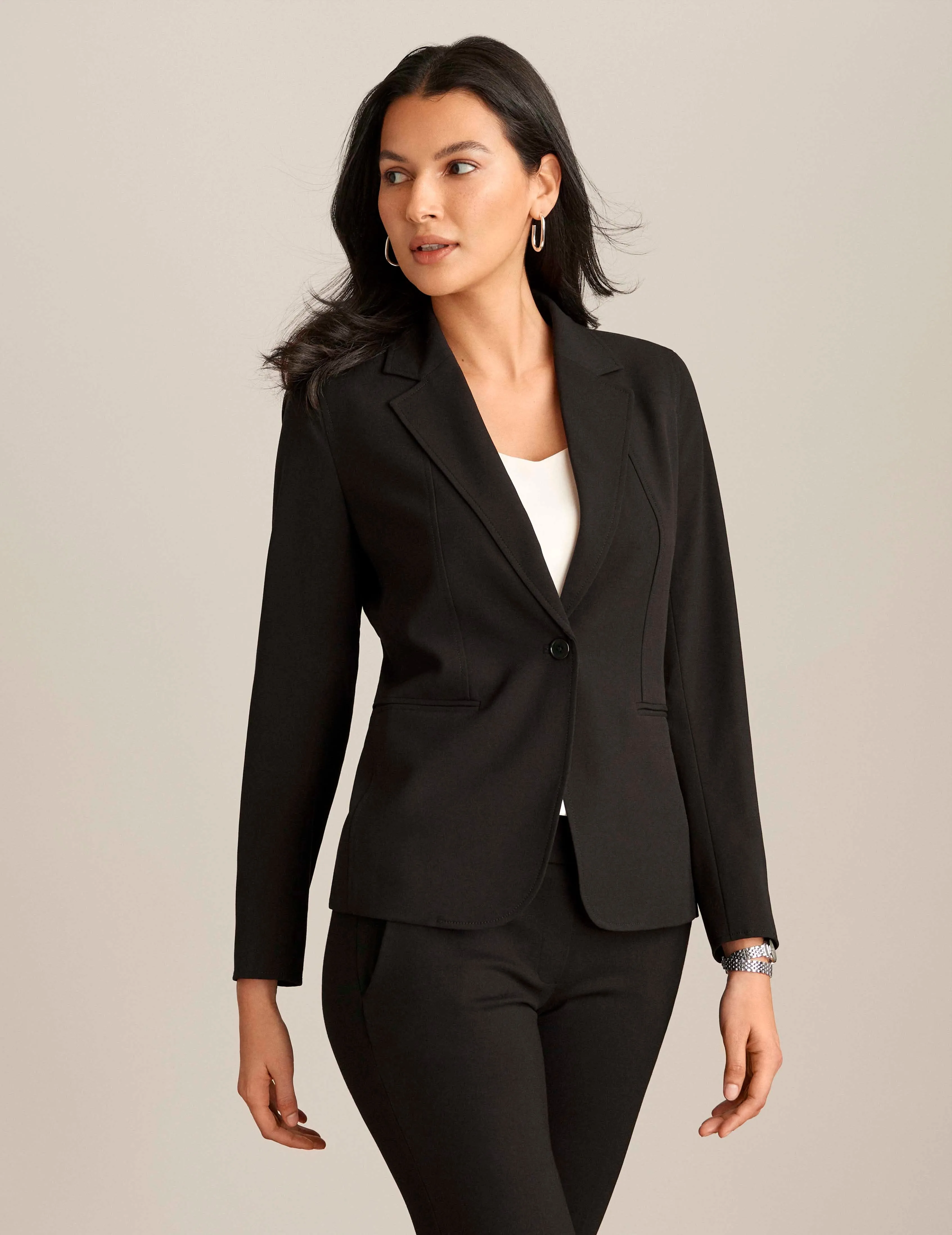 Notch Collar Jacket With Princess Seam