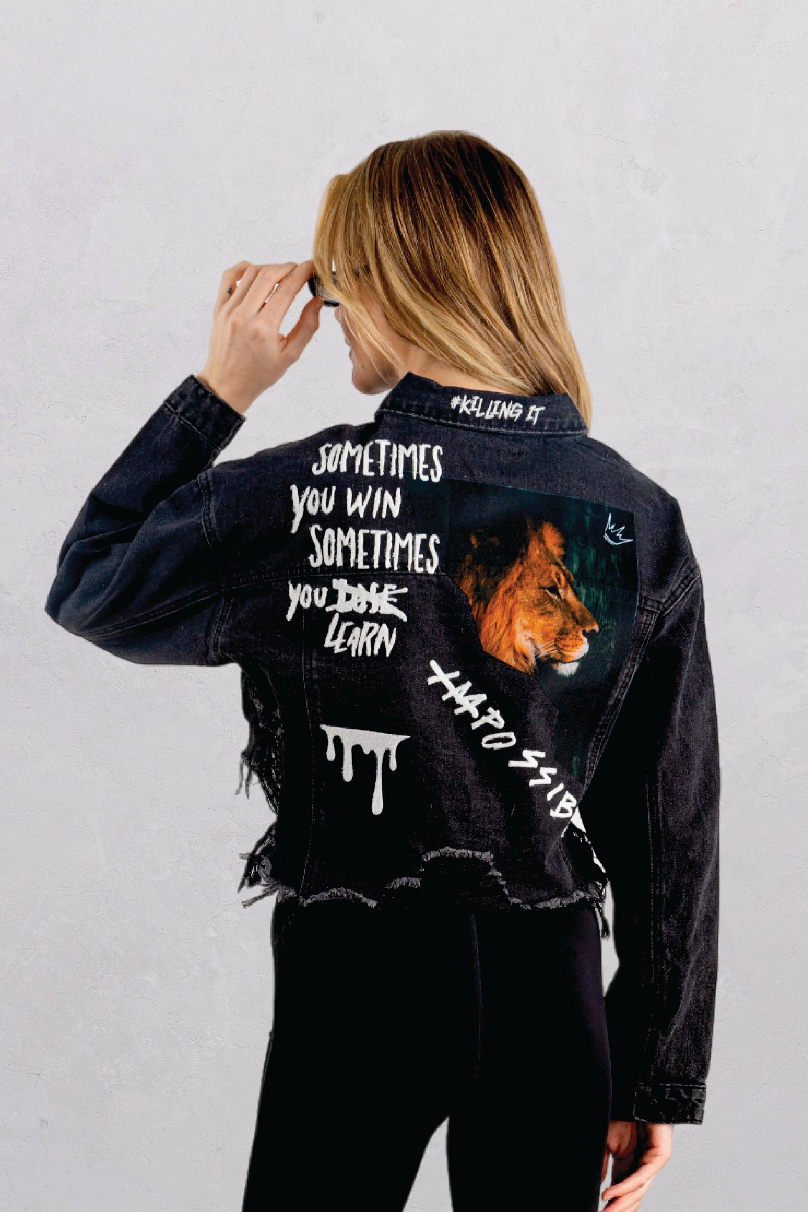 NOTHING IS IMPOSSIBLE Crop Denim Jacket