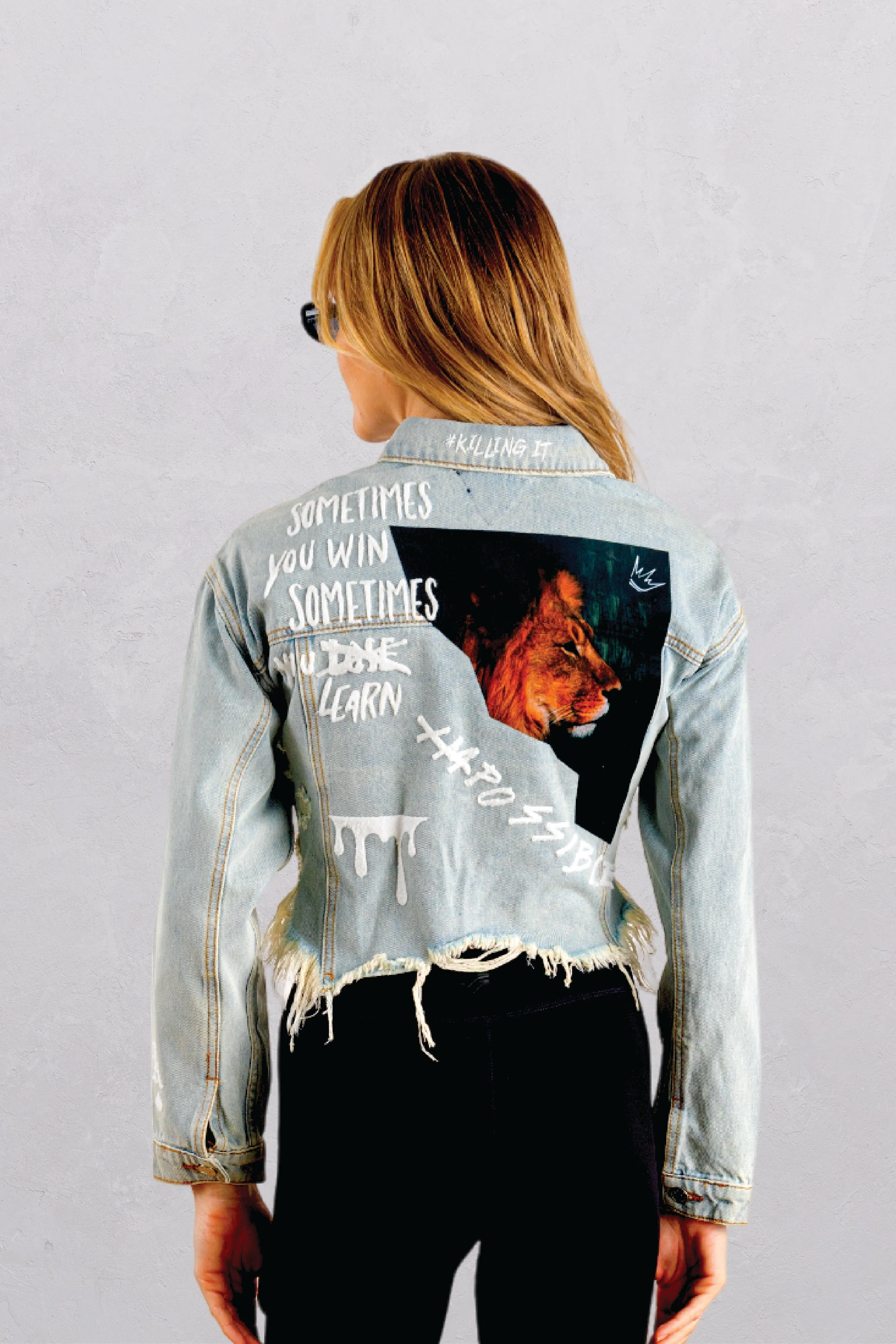 NOTHING IS IMPOSSIBLE Crop Denim Jacket