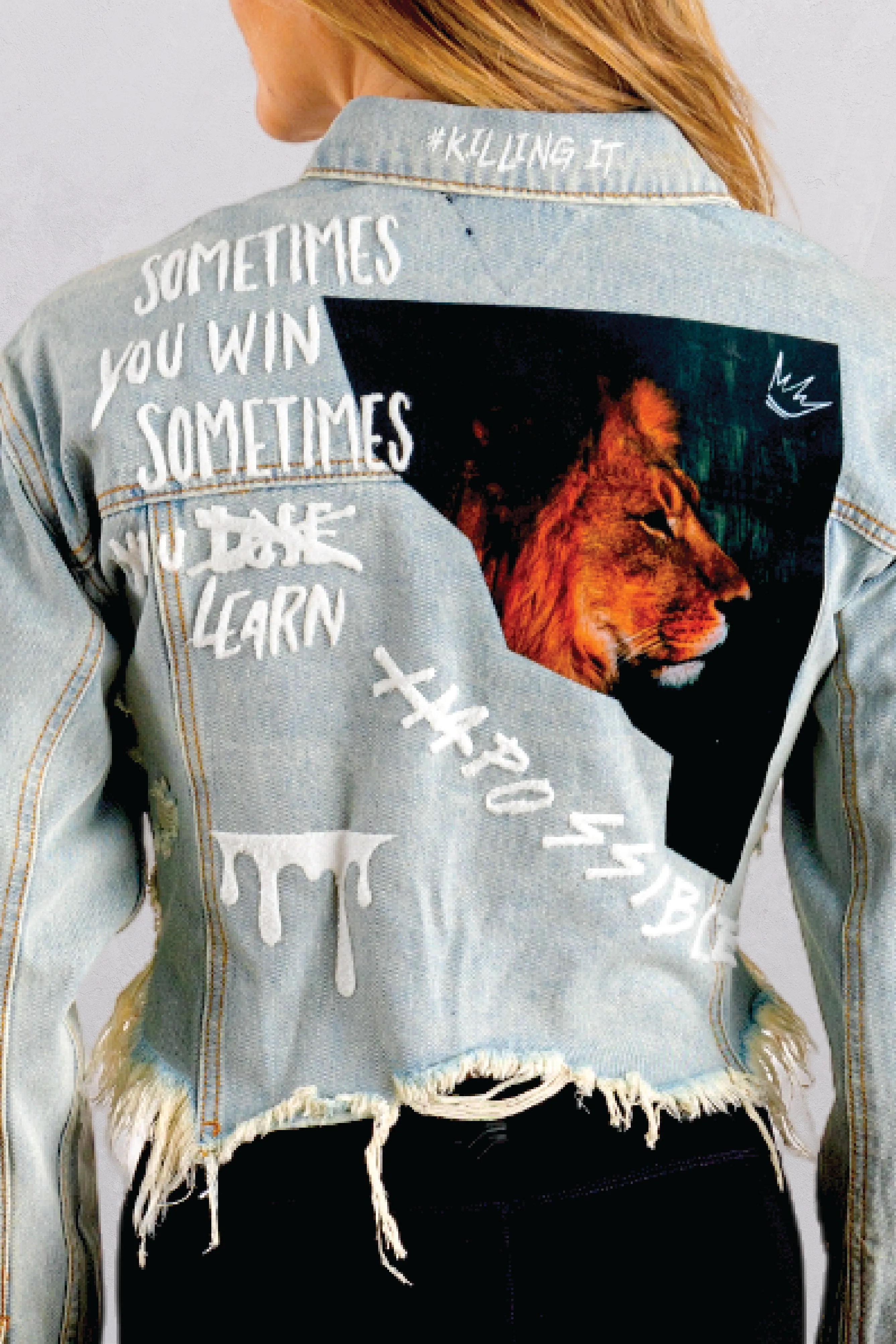 NOTHING IS IMPOSSIBLE Crop Denim Jacket