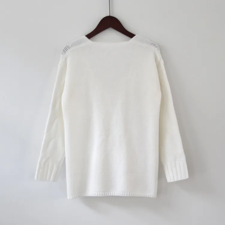 Off Shoulder Knitted Pullover Jumper Sweater