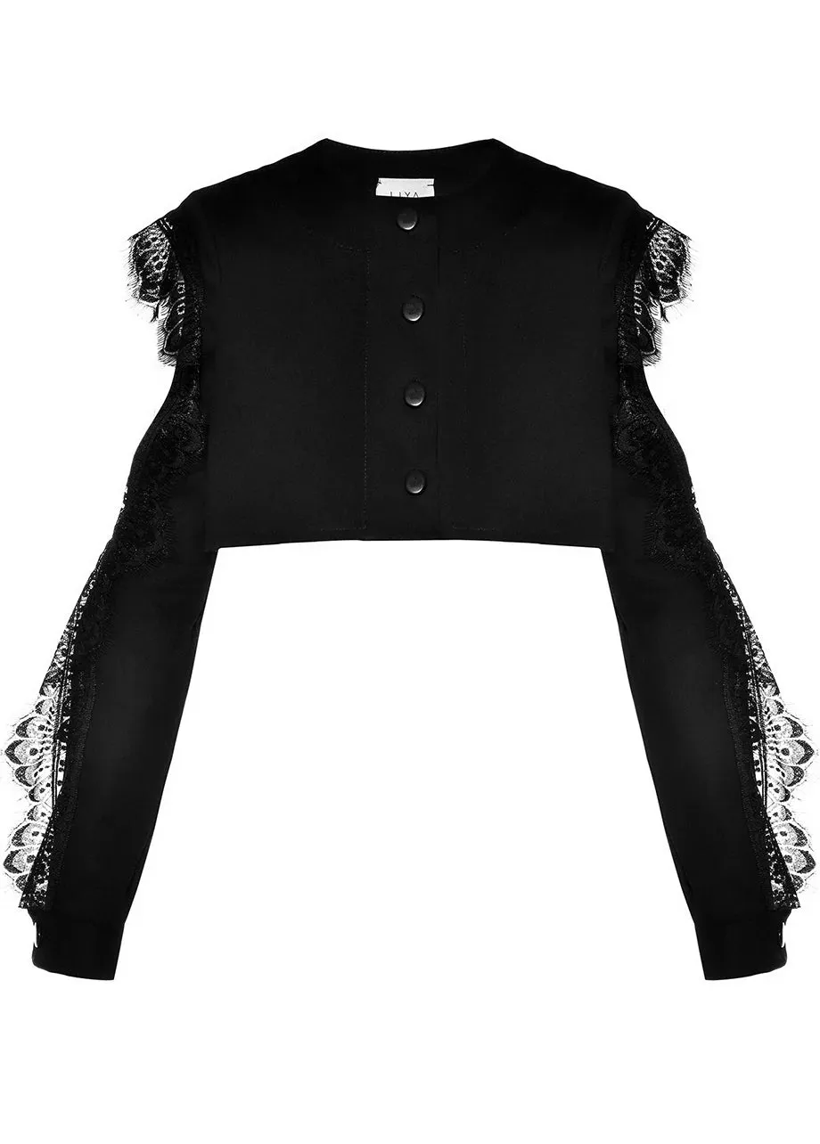 Onyx Jacket with Ruffles