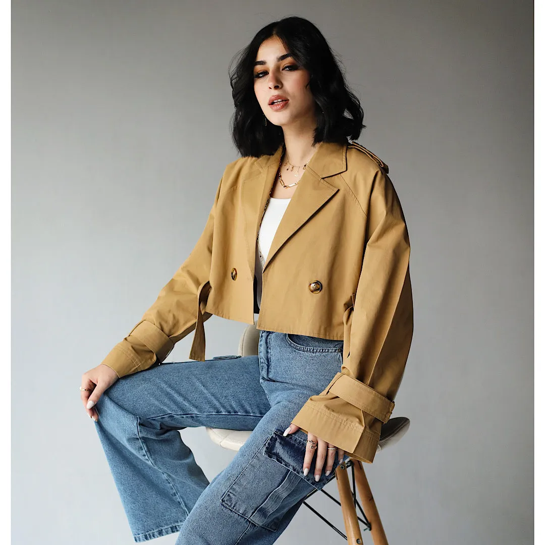 Oversized short trench jacket