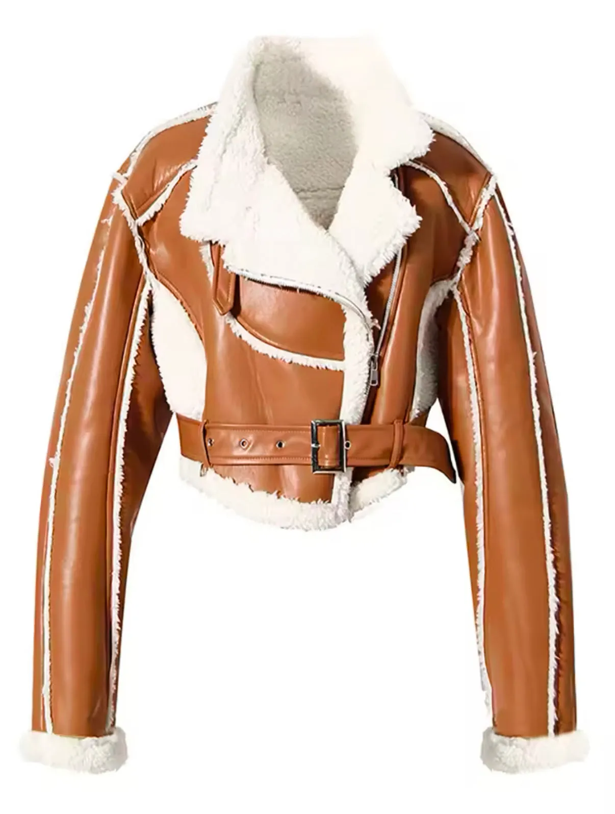 Paristera Eco-Leather Cropped Jacket