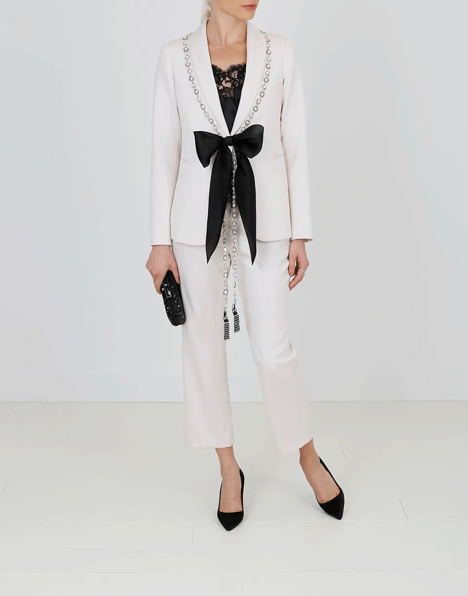 Pearl Embroidered Jacket With Cropped Pant