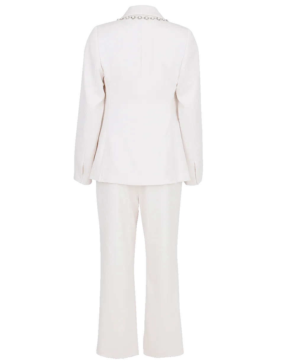 Pearl Embroidered Jacket With Cropped Pant