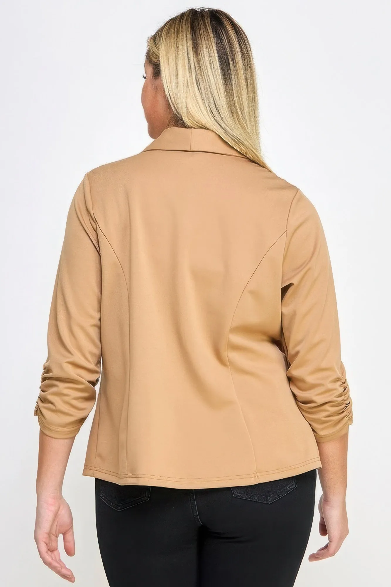 Plus Size Techno Scuba Blazer W/pockets