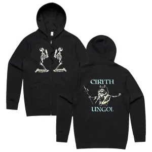 Praying Skeletons Zip Up Hoodie (Black)