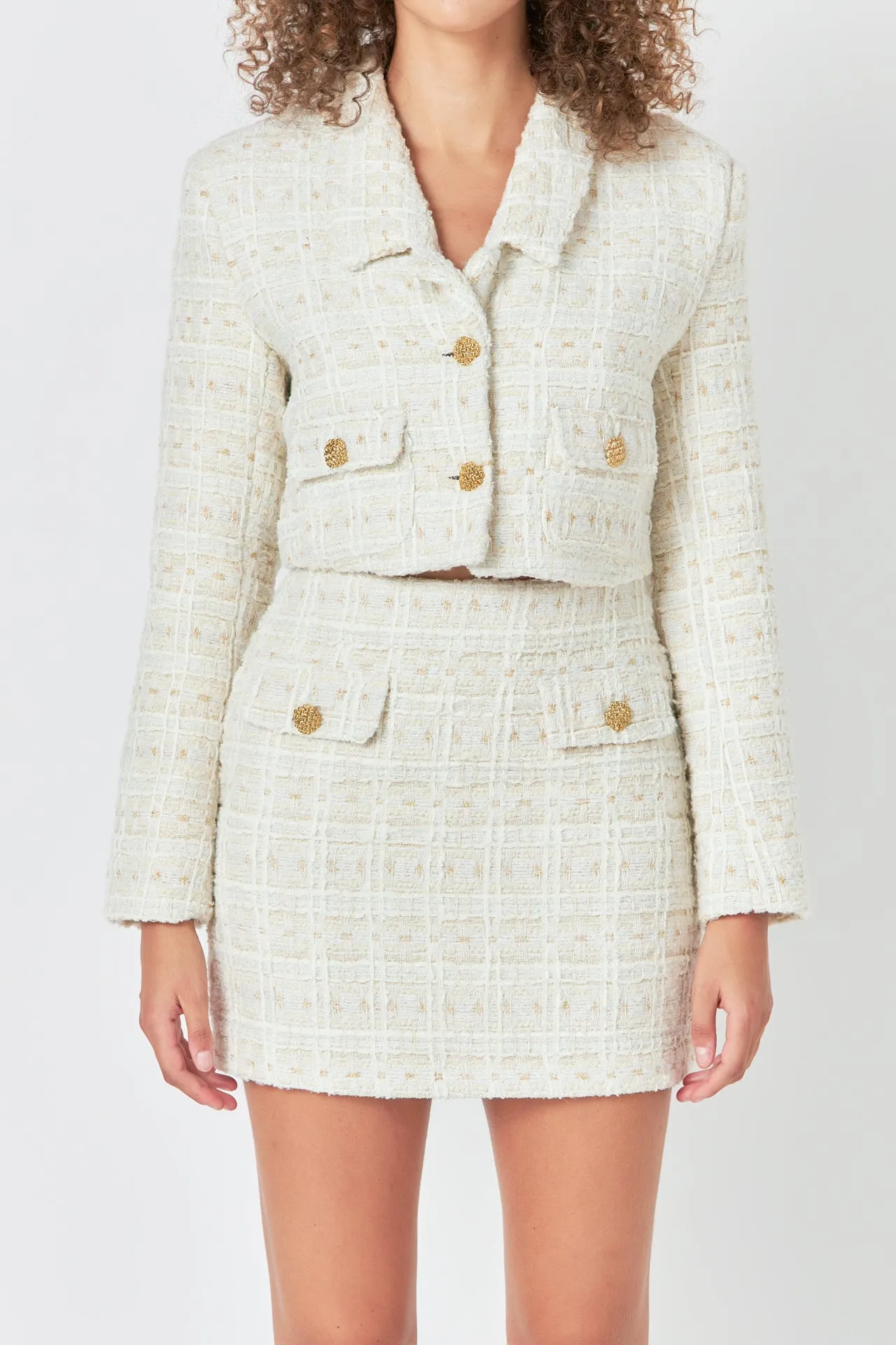 Premium Cropped Tweed Jacket