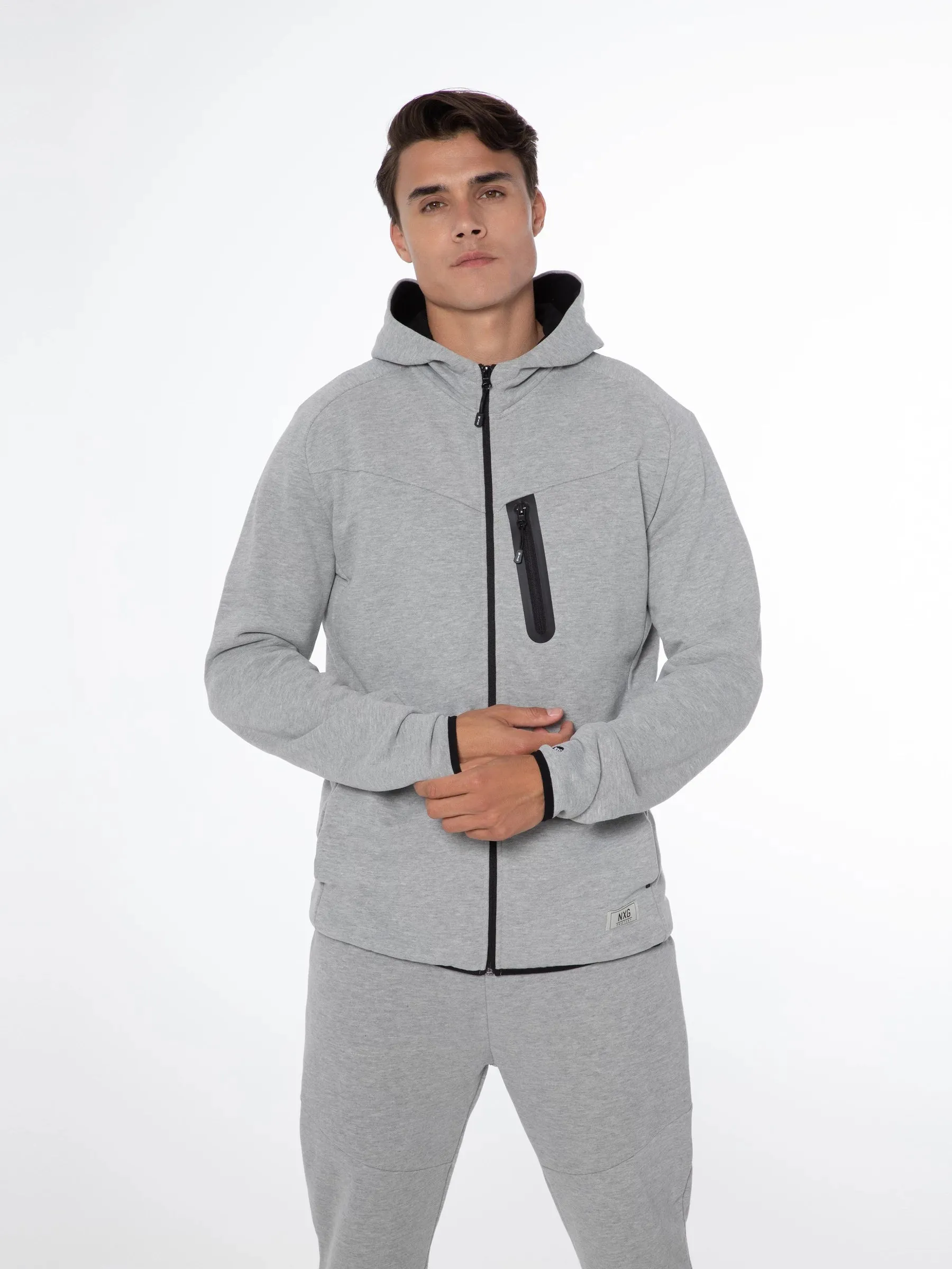 Protest NXGARISTOTLE Men's Front Zip Hoodie - Dark Grey Melee