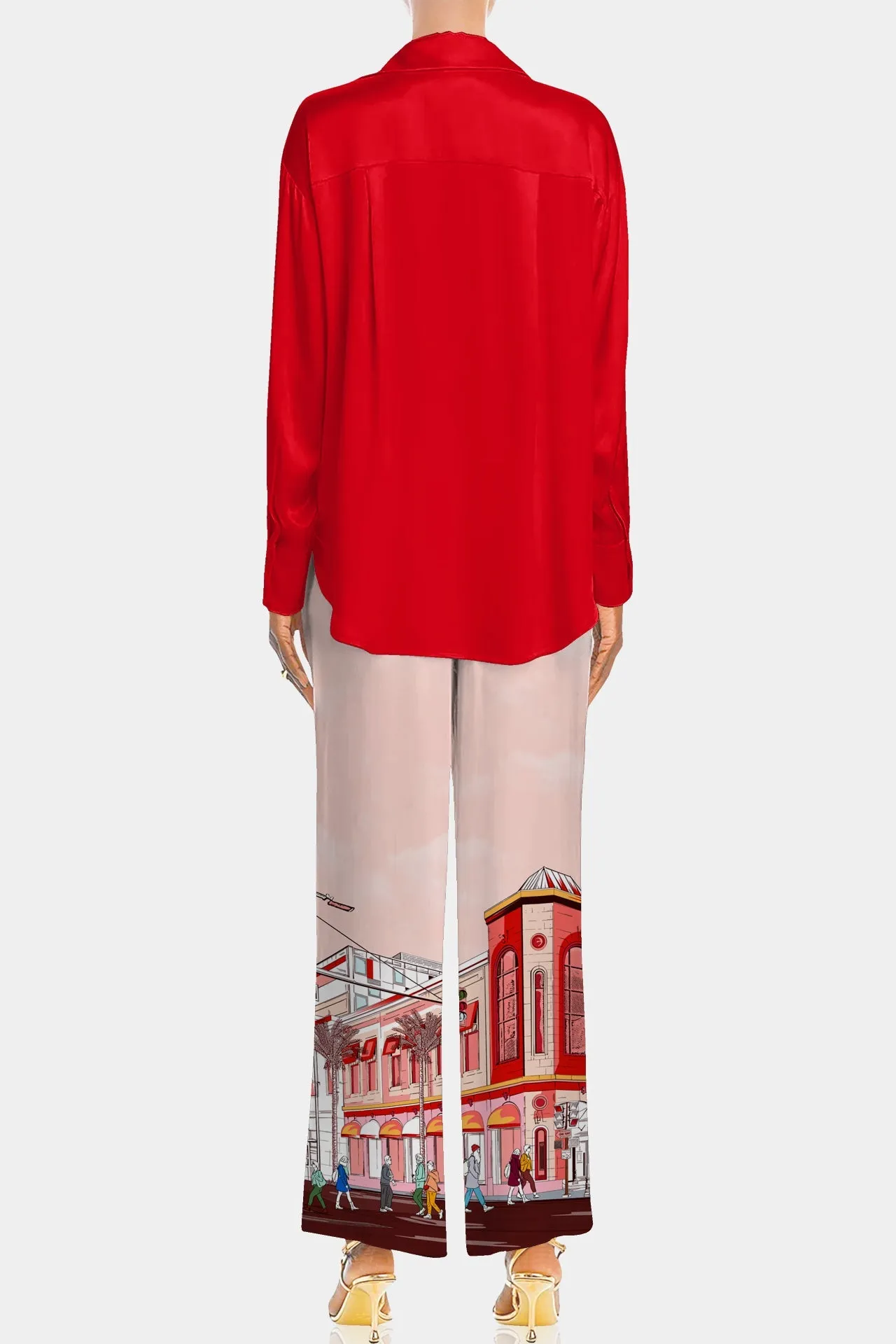 Red Silk Shirt Women