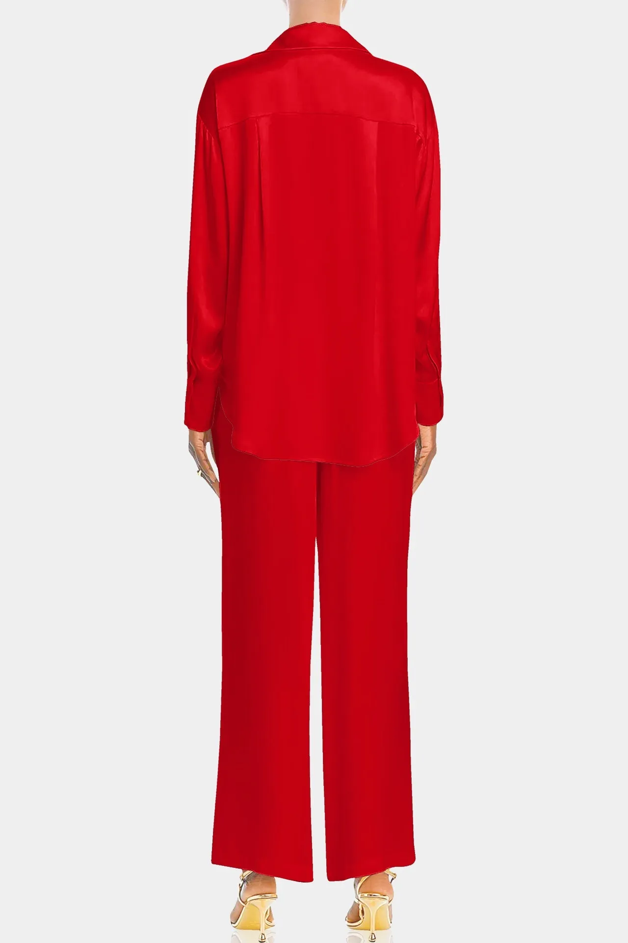 Red Silk Shirt Women