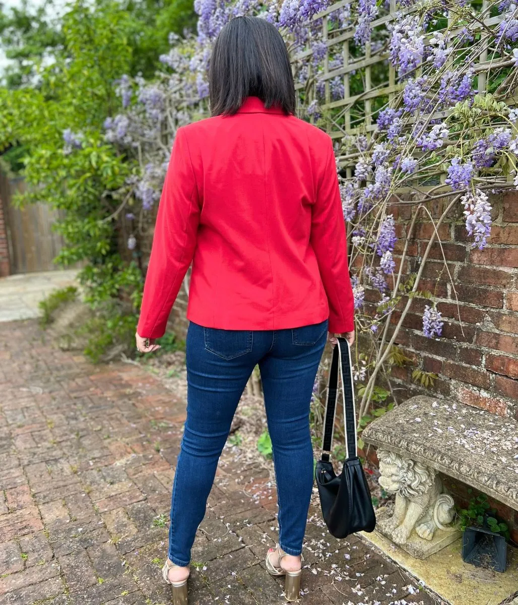 Red Single Breasted Blazer