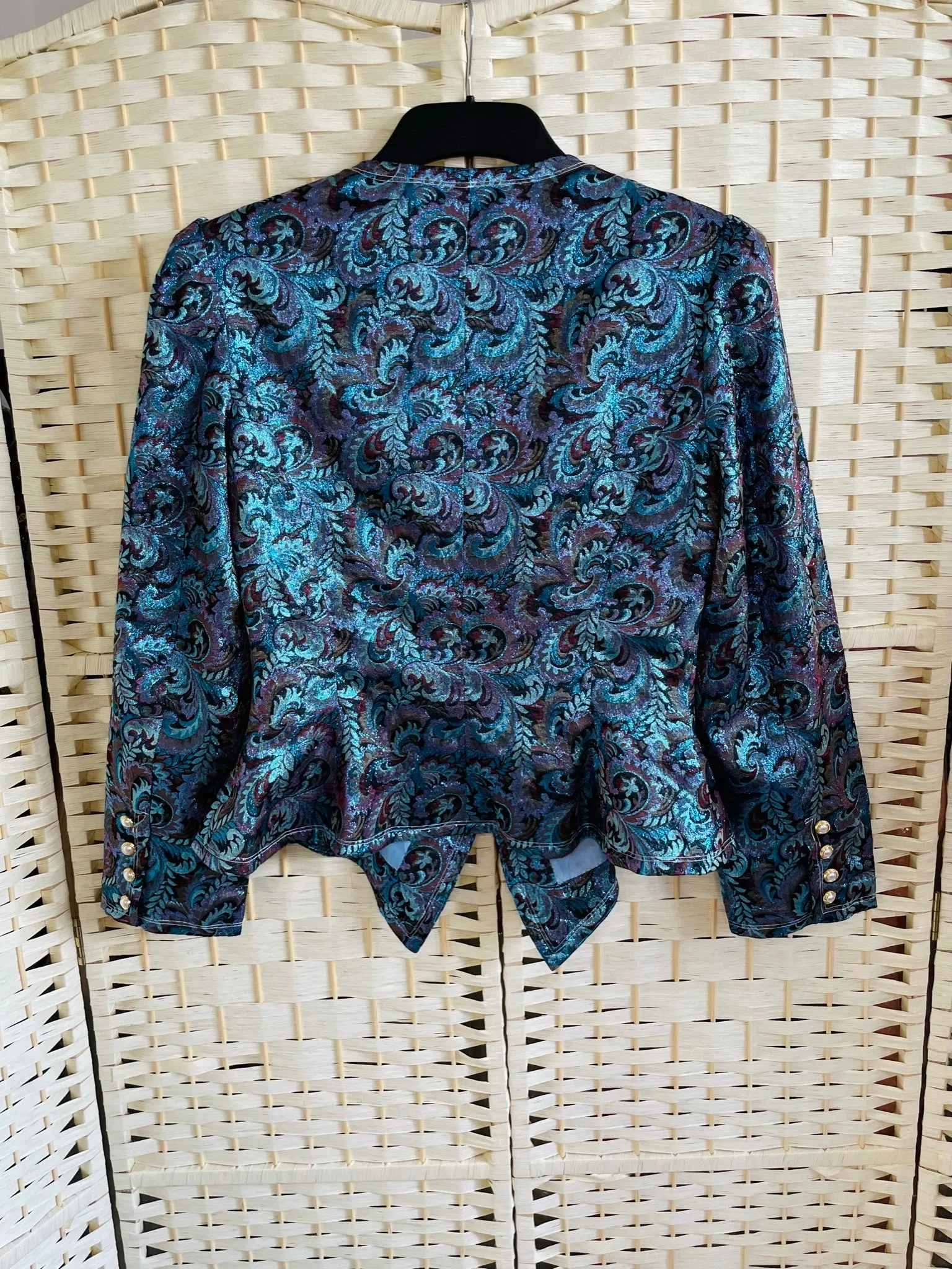 RENT Vintage Blue Jacquard Blazer Jacket