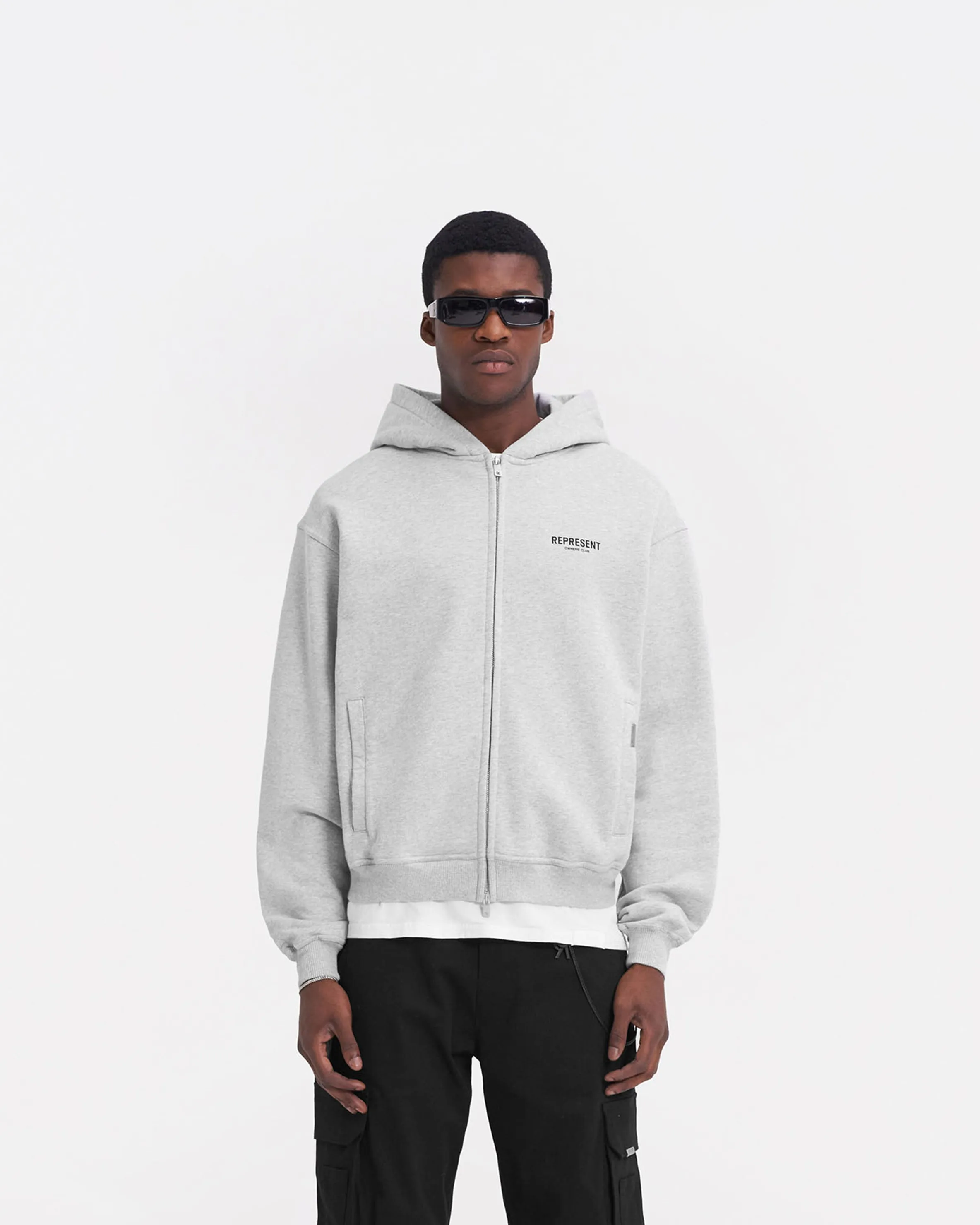 Represent Owners Club Zip Hoodie - Ash Grey