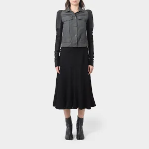 Rick Owens DRKSHDW Cropped Jacket with Padded Leather Sleeves