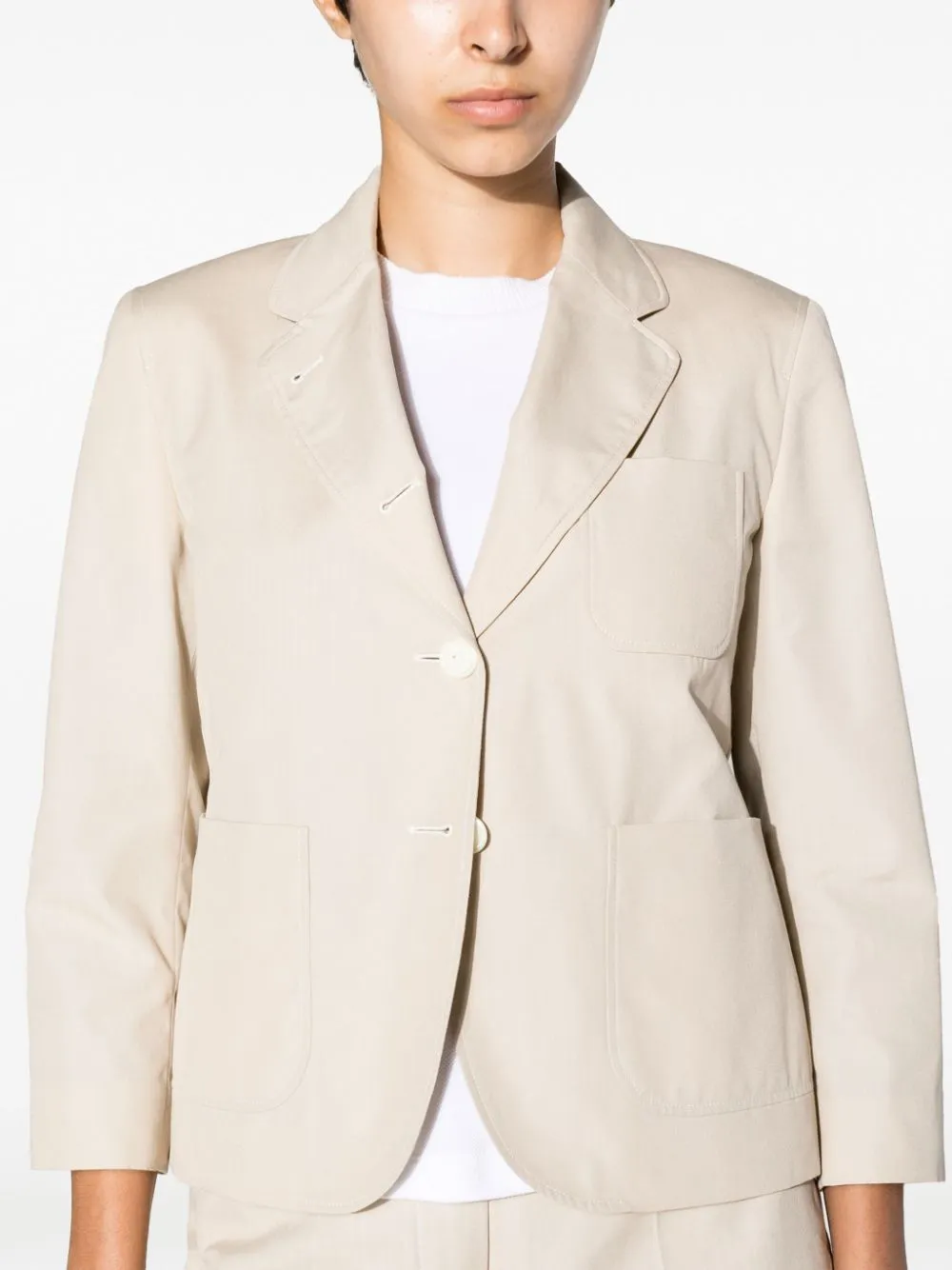 rounded-collar single-breasted blazer