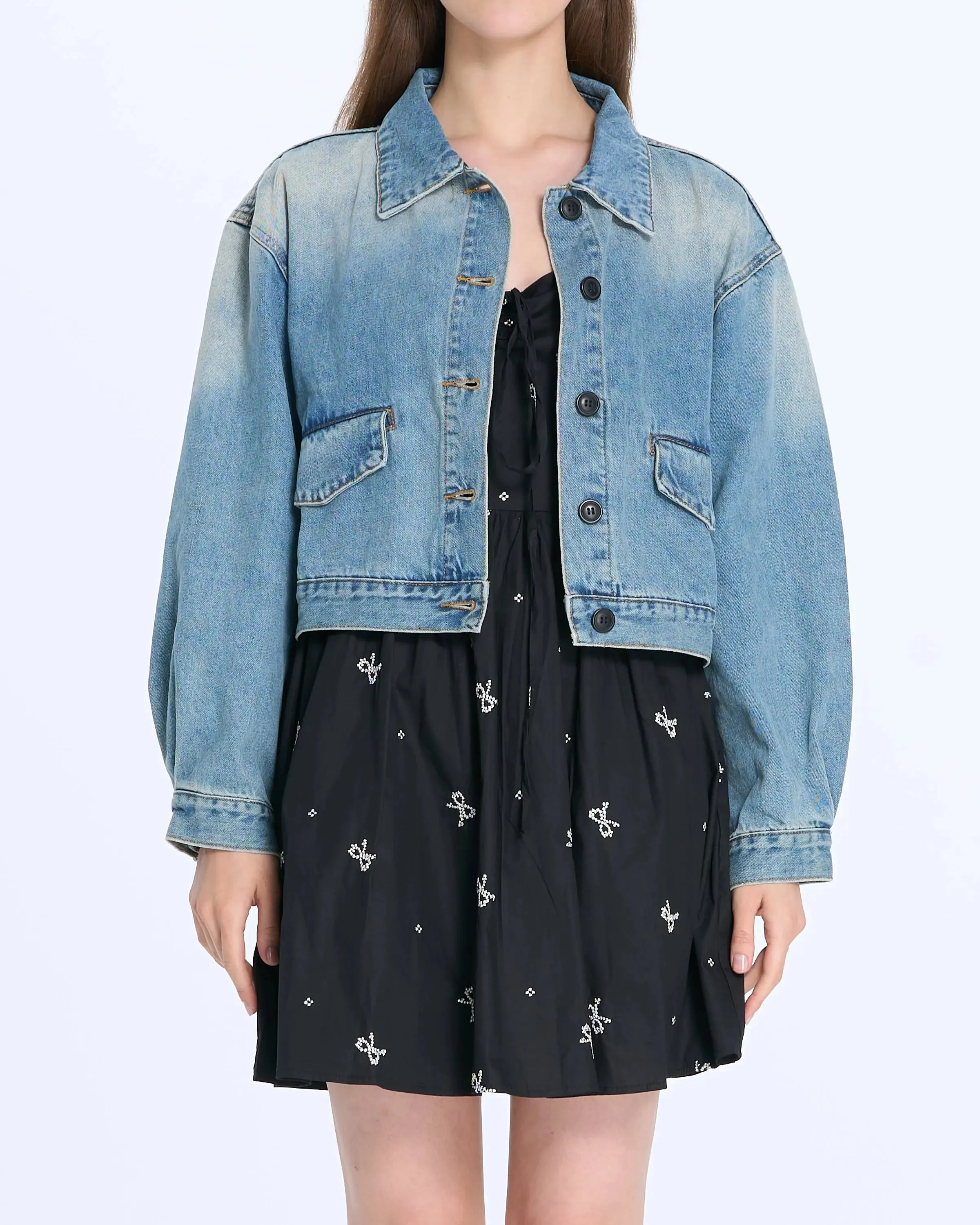 S0386 Cropped Denim Jacket