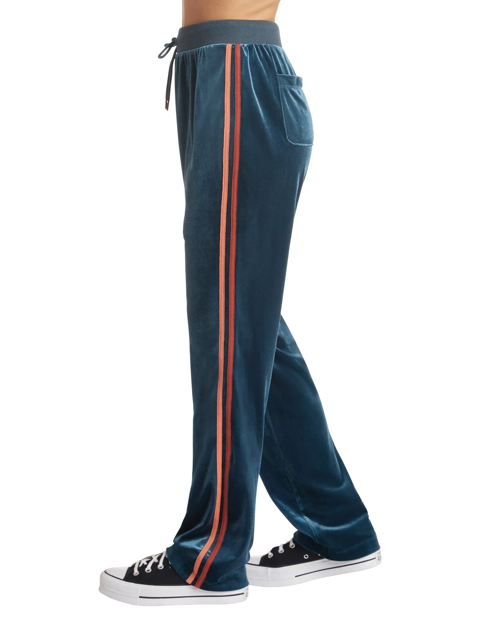 Seasons Change Mid-Rise Velour Lounge Pant - Navy