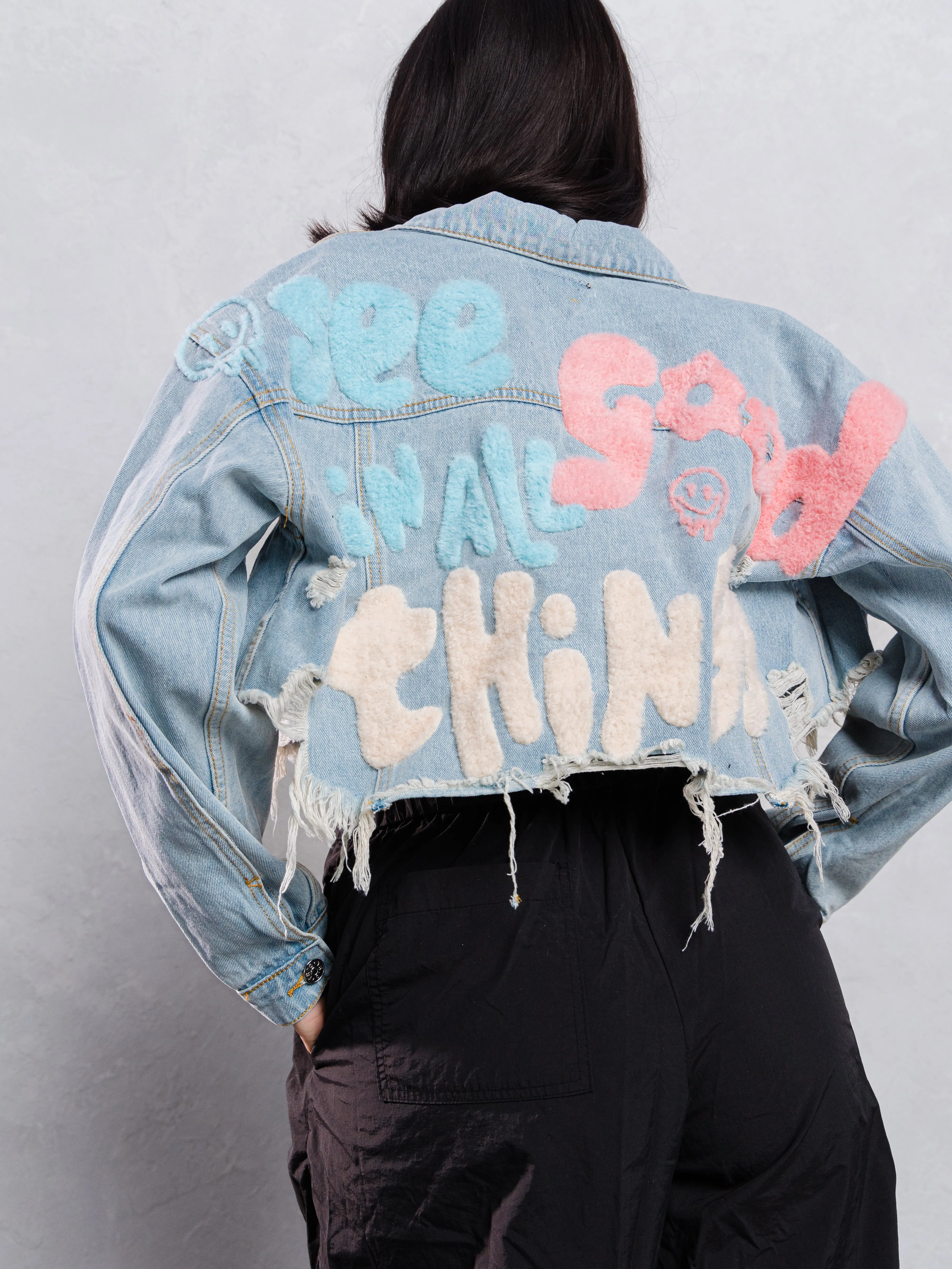 SEE GOOD IN ALL THINGS Crop Denim Jacket