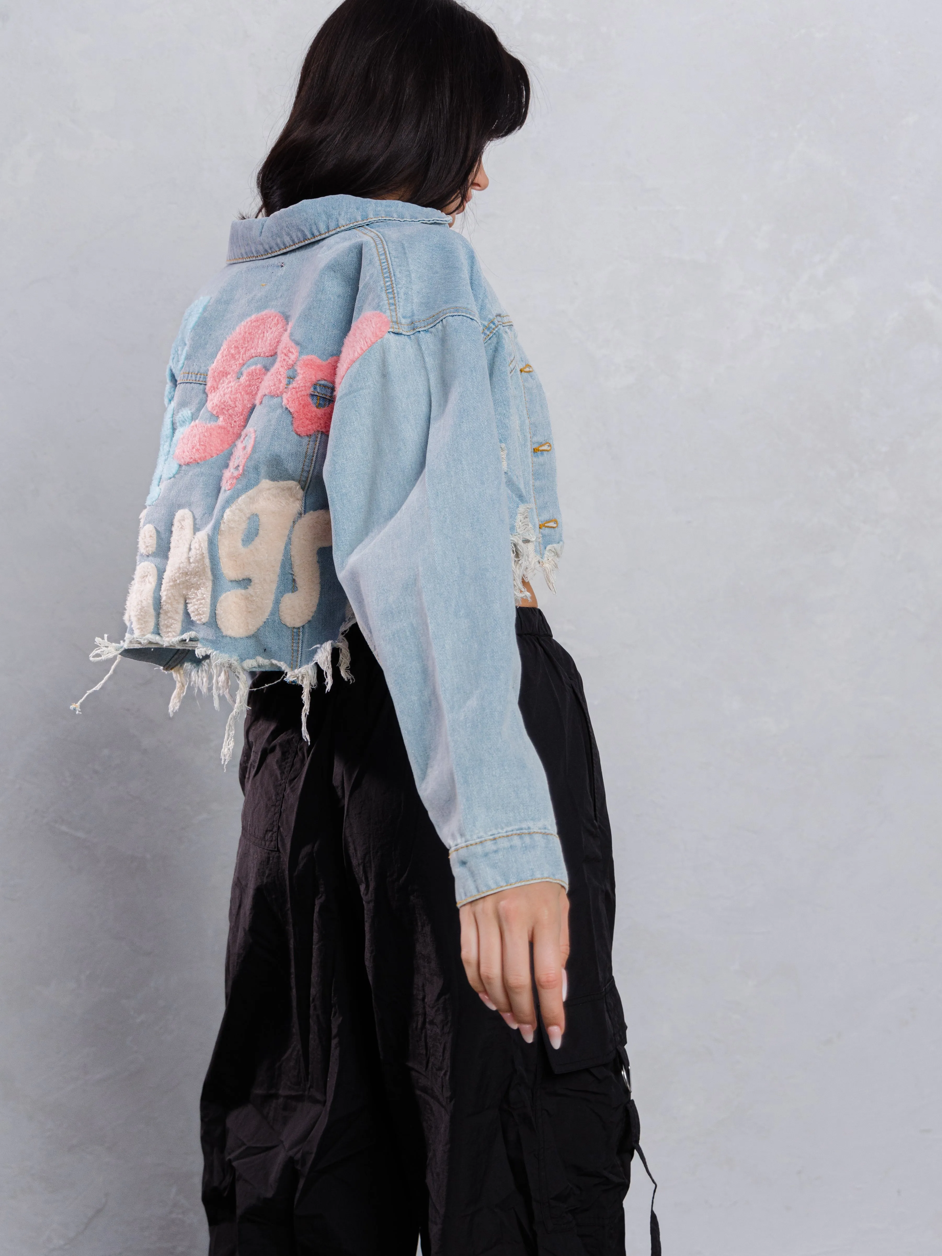 SEE GOOD IN ALL THINGS Crop Denim Jacket