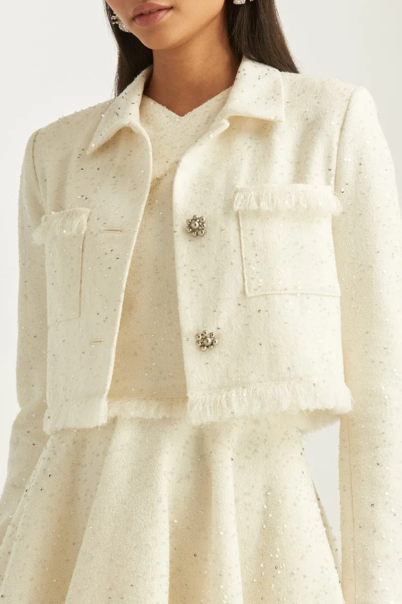 Sequin Boucle Cropped Jacket