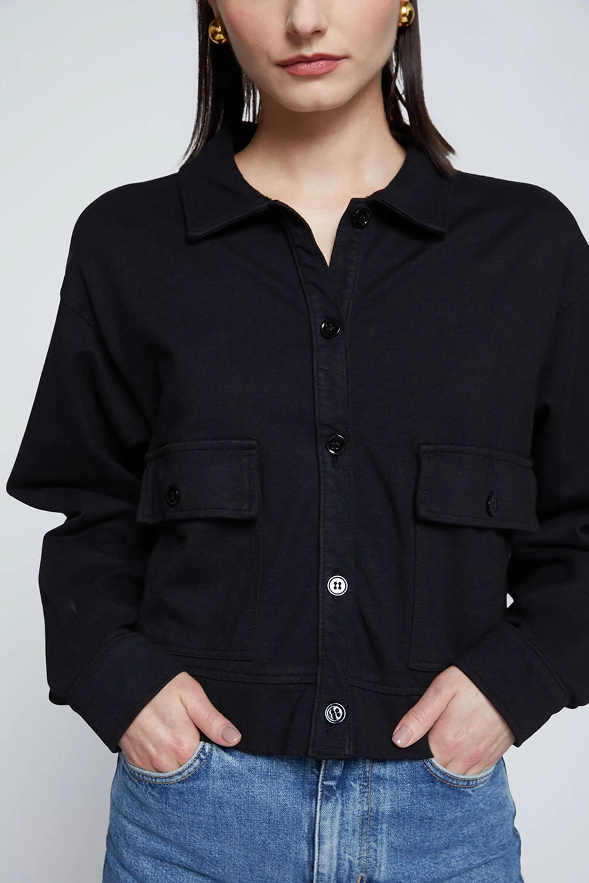 Stateside Ponte Cropped Jacket in Black