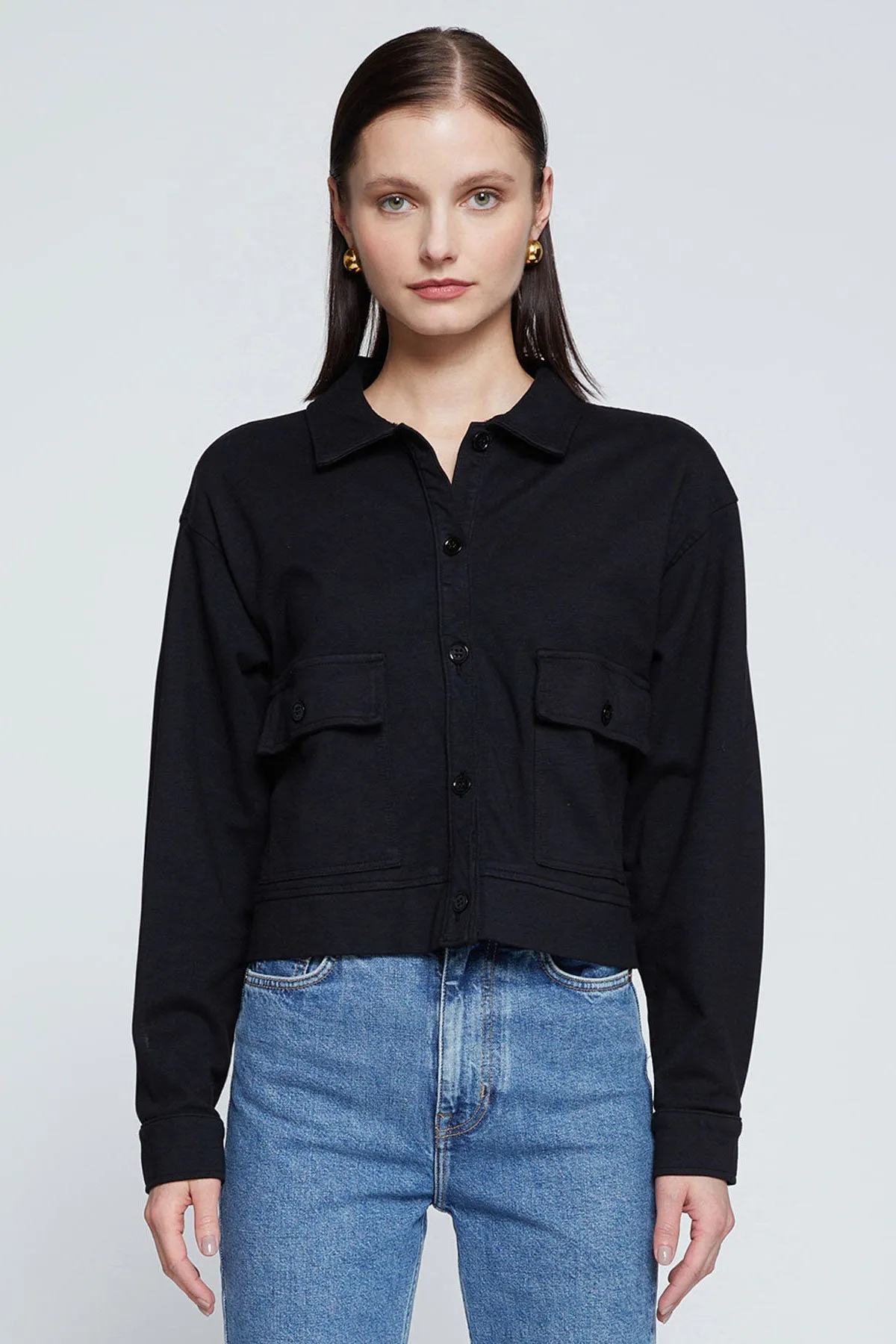 Stateside Ponte Cropped Jacket in Black