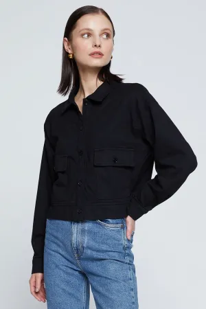 Stateside Ponte Cropped Jacket in Black