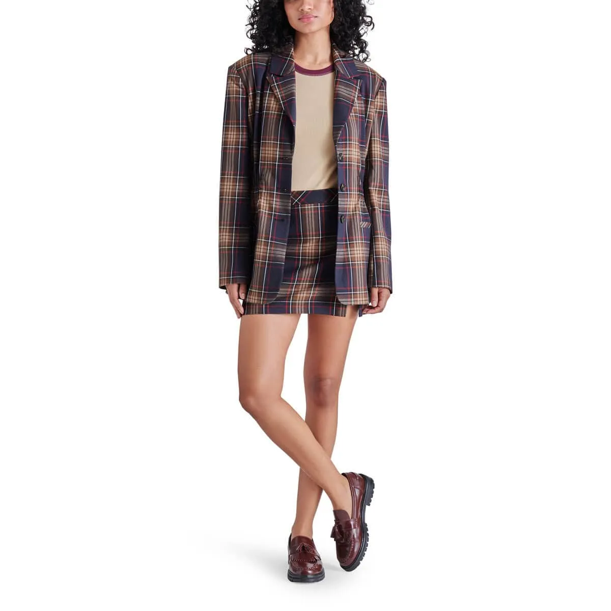 Steve Madden Frida Plaid Blazer