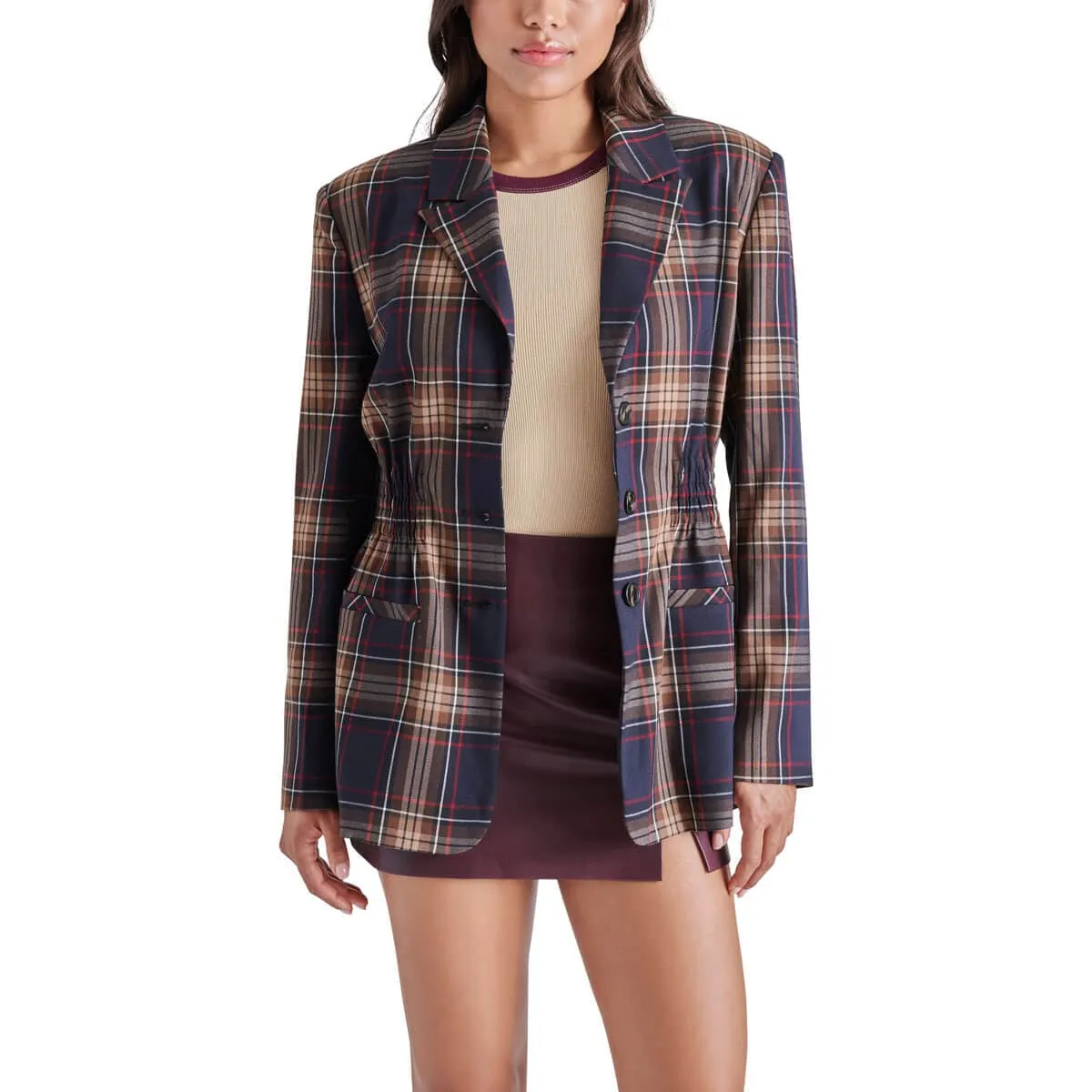 Steve Madden Frida Plaid Blazer