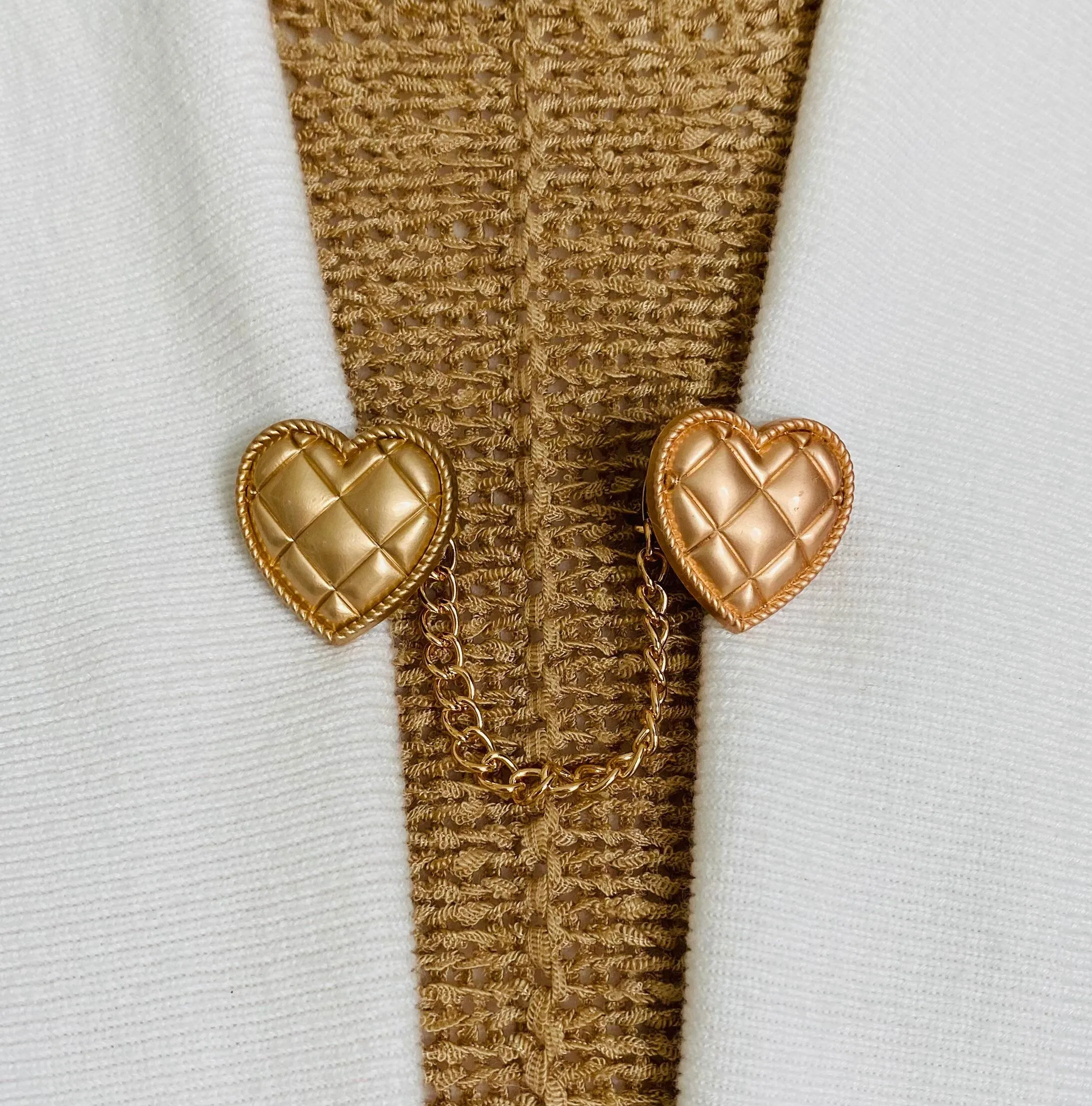 Sweater Clips Vintage Style Heart Sweater Clip Gold Cardigan Clasp Pearls Collar Clasp Gifts for Her by Fabulici