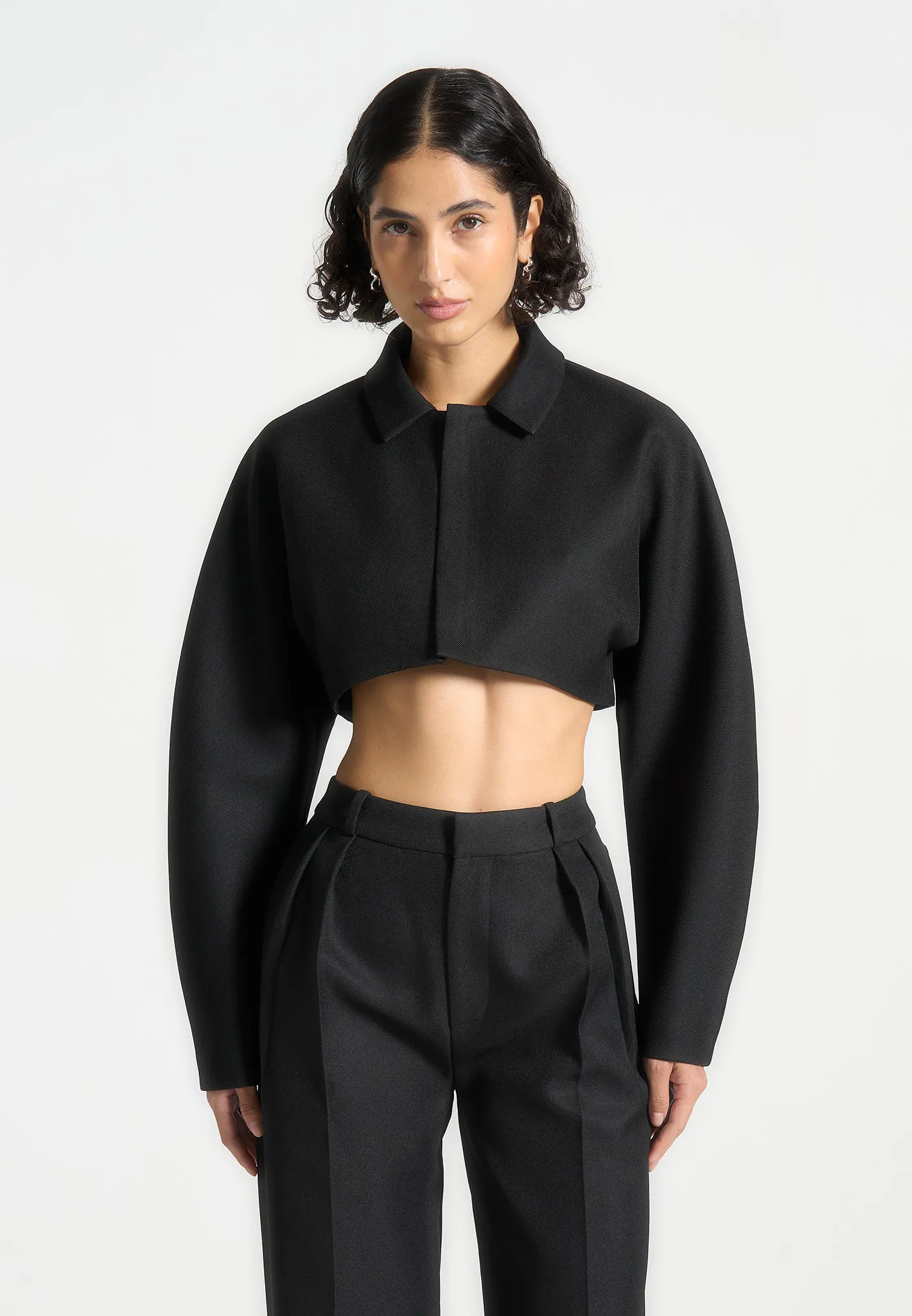 Tailored Super Cropped Jacket - Black