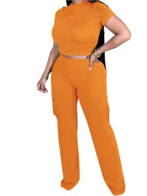 TEEK - Orange Crop Cargo Pockets Leisure Set