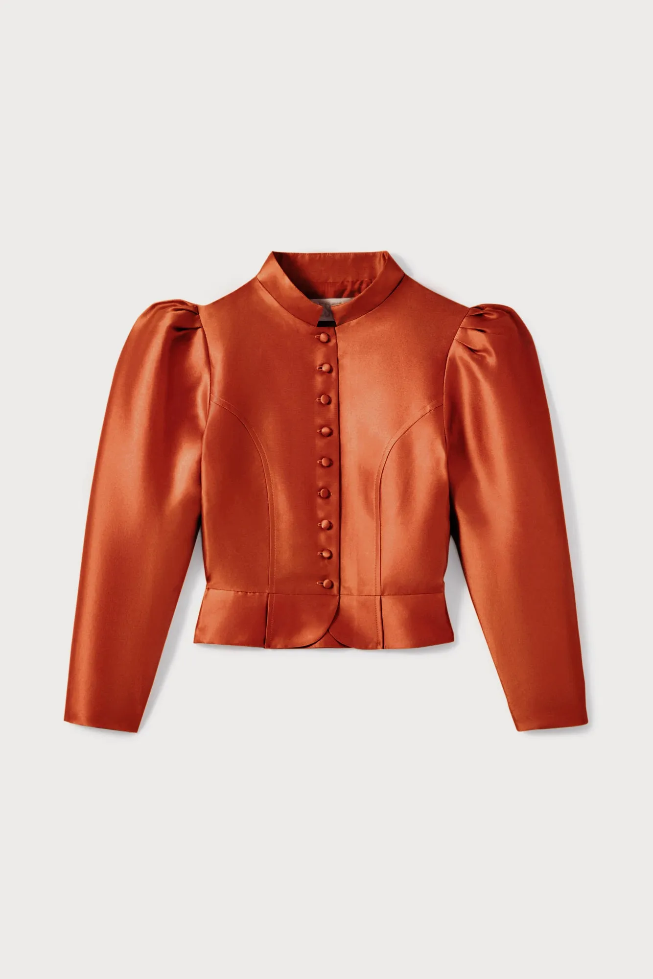 TERRACOTTA Satin Puff Sleeve Jacket