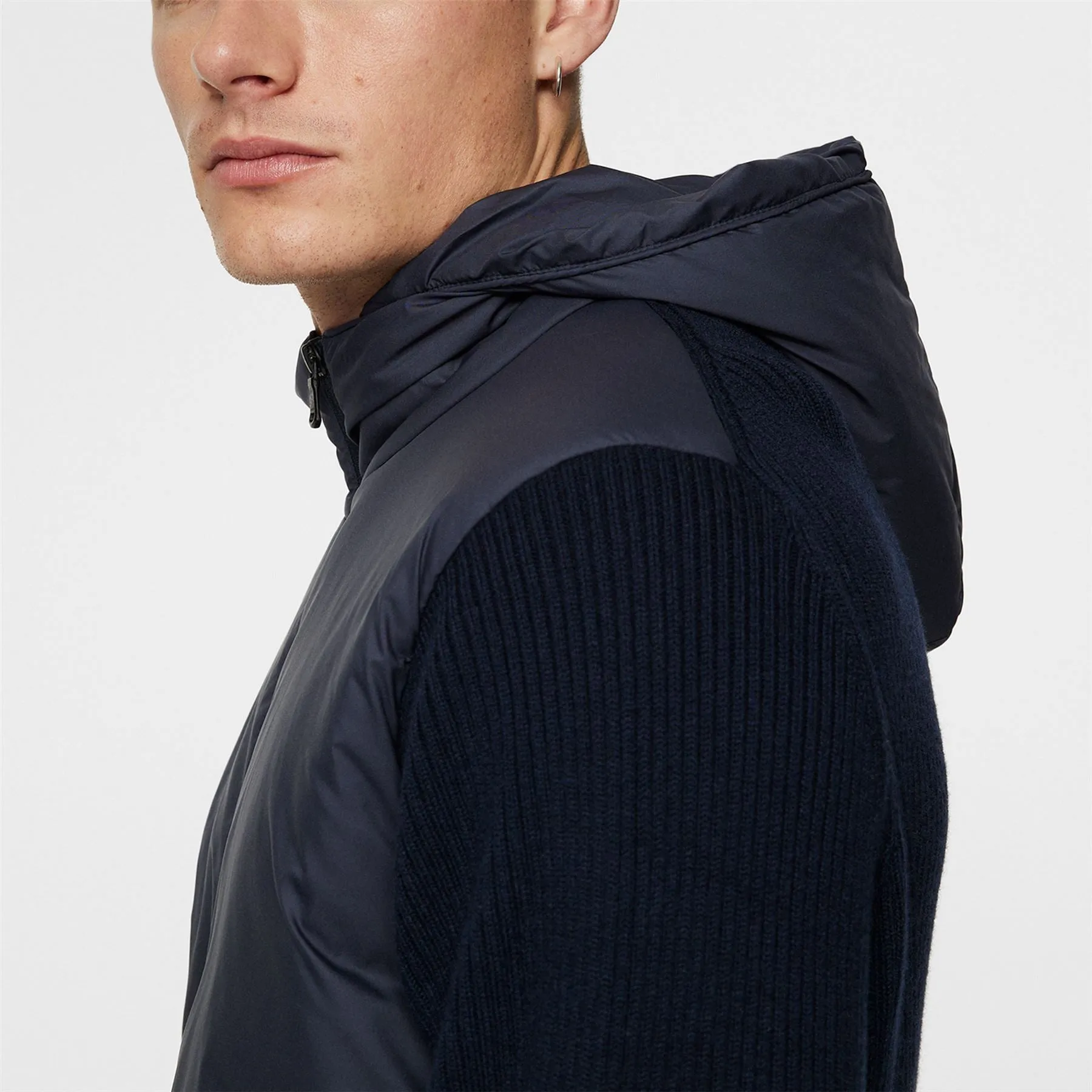 Thierry Hybrid Knit Hoodie JL Navy - AW24